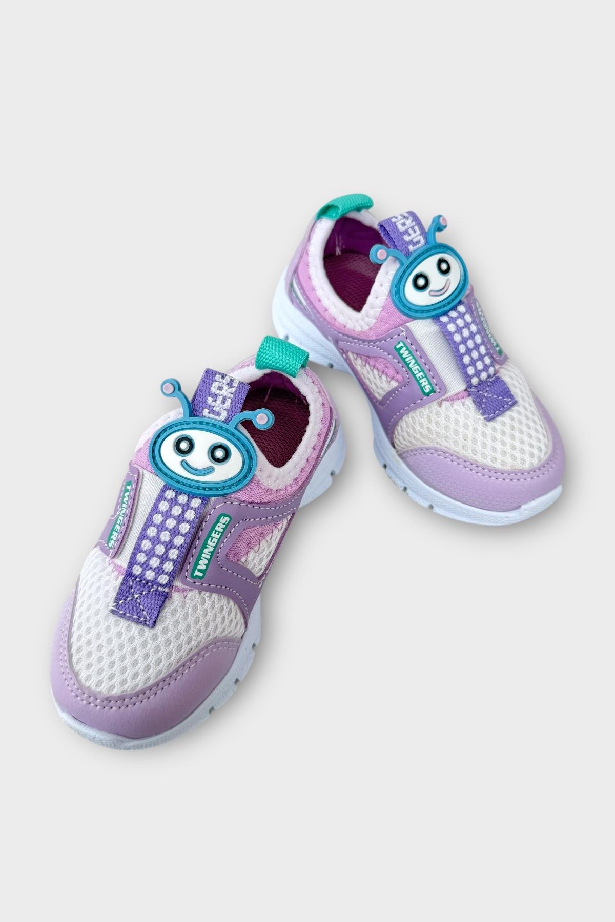 Çocuk Airfile Hafif Taban Kreş Ev Okul Bebe Spor Ayakkabısı BEYAZ - LİLA - Görsel 4