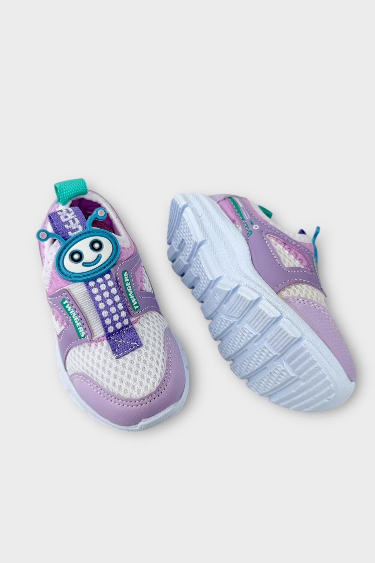 Çocuk Airfile Hafif Taban Kreş Ev Okul Bebe Spor Ayakkabısı BEYAZ - LİLA - Görsel 5