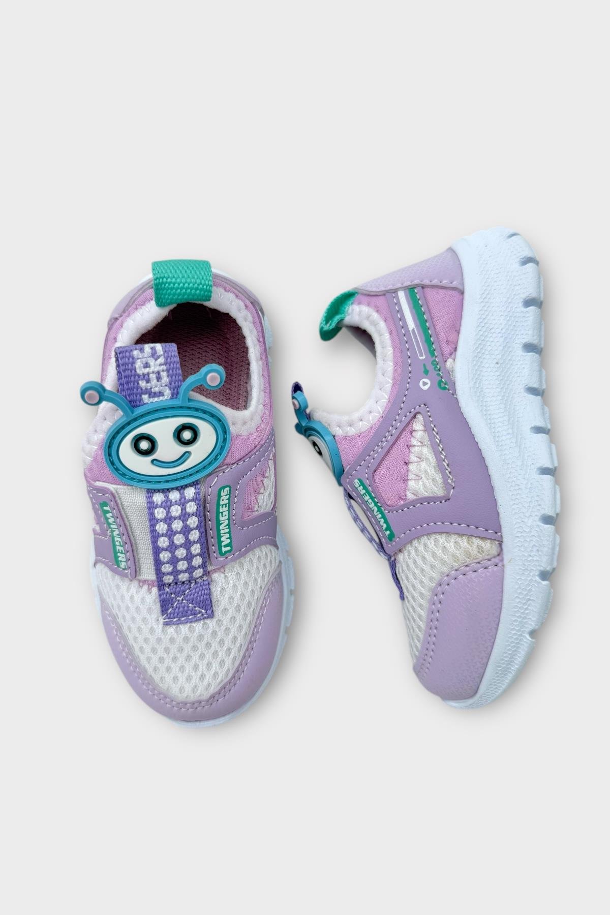 Çocuk Airfile Hafif Taban Kreş Ev Okul Bebe Spor Ayakkabısı BEYAZ - LİLA - Görsel 7