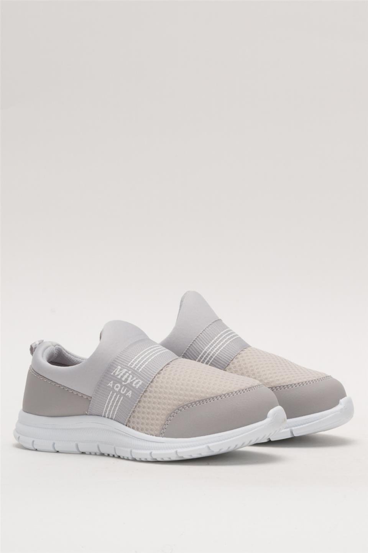 Unisex Lastilkli Hafif Airfle Çocuk Spor Ayakkabı GRİ - Görsel 4