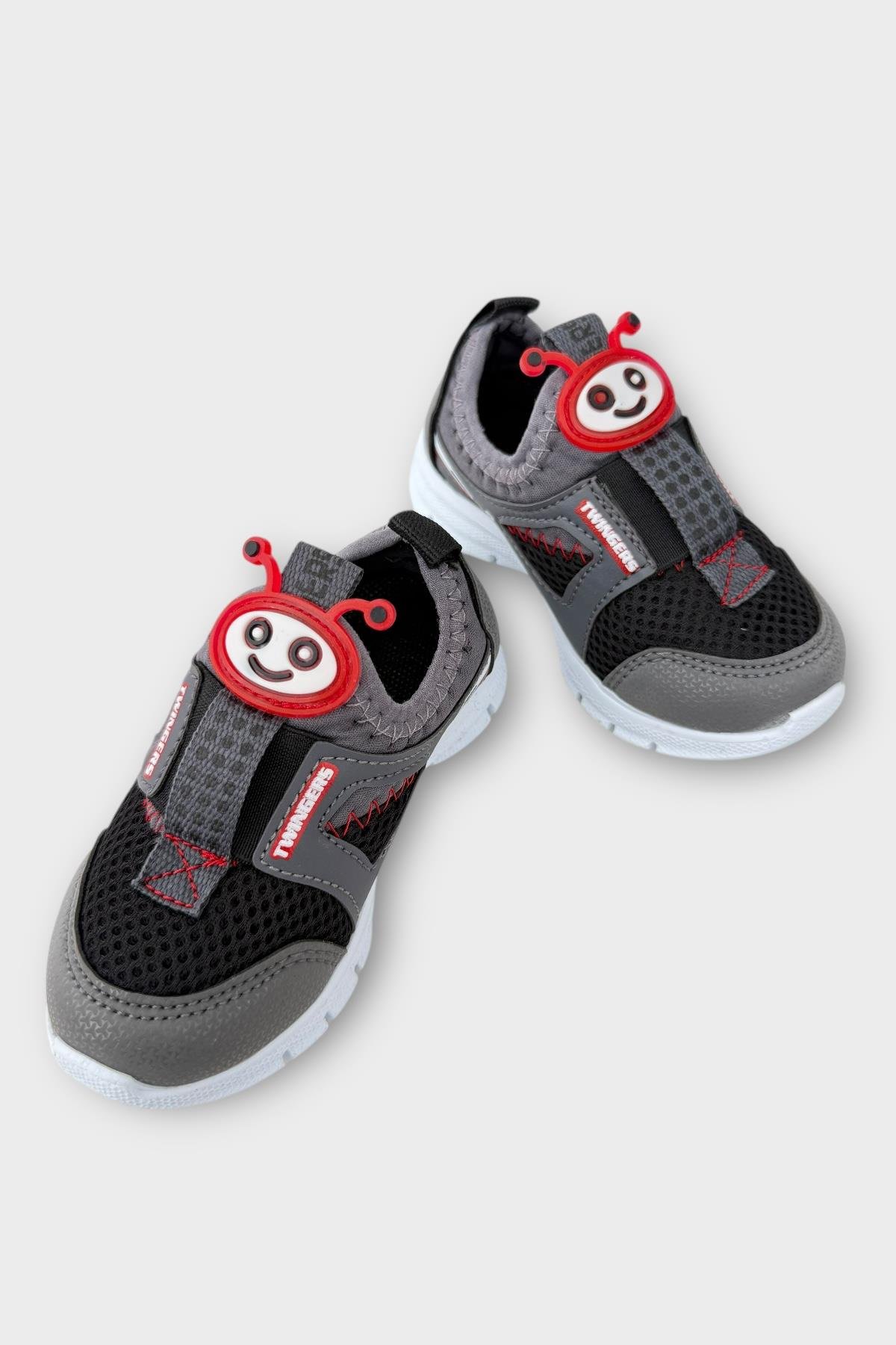 Çocuk Airfile Hafif Taban Kreş Ev Okul Bebe Spor Ayakkabısı SİYAH - FÜME - Görsel 4