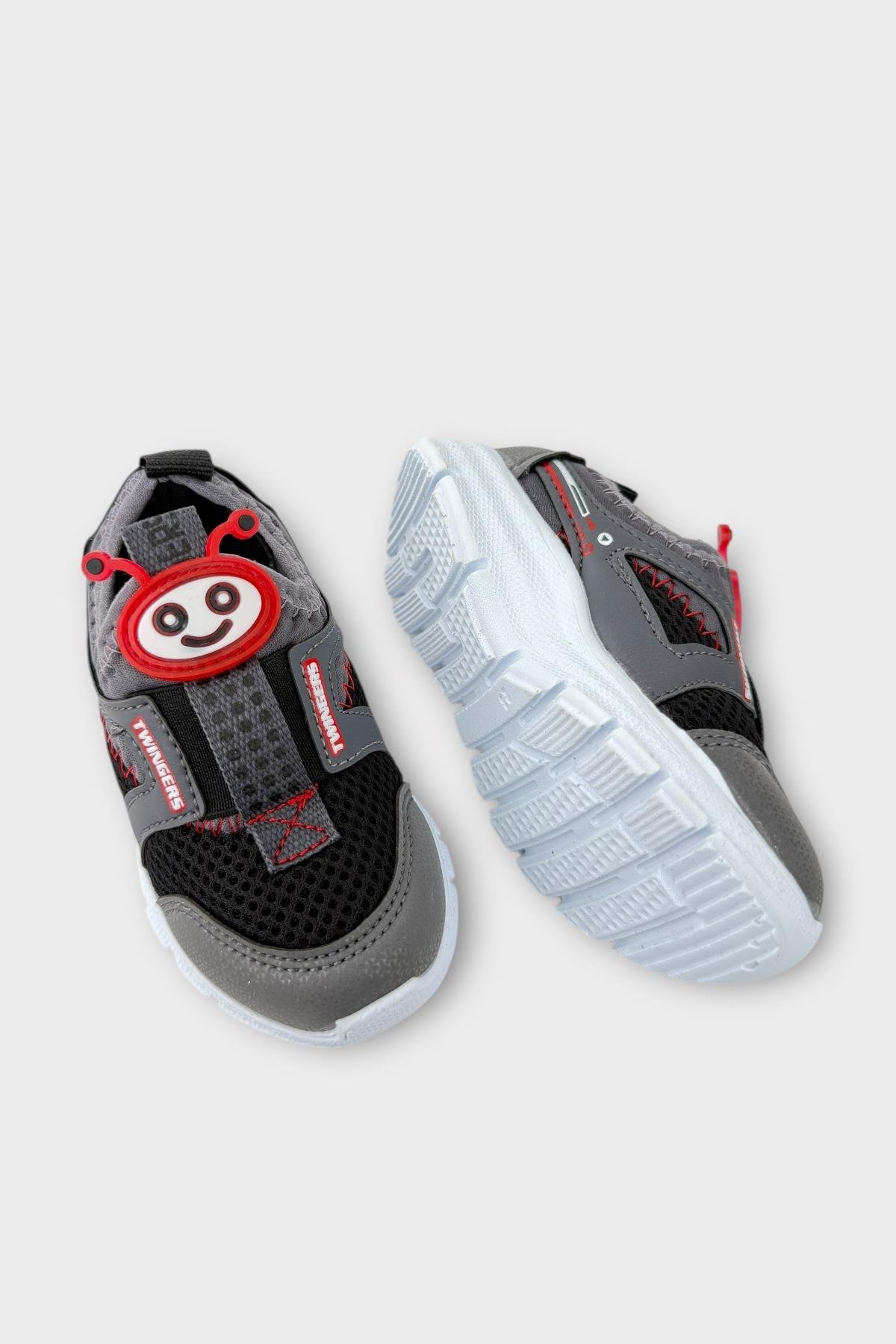 Çocuk Airfile Hafif Taban Kreş Ev Okul Bebe Spor Ayakkabısı SİYAH - FÜME - Görsel 5