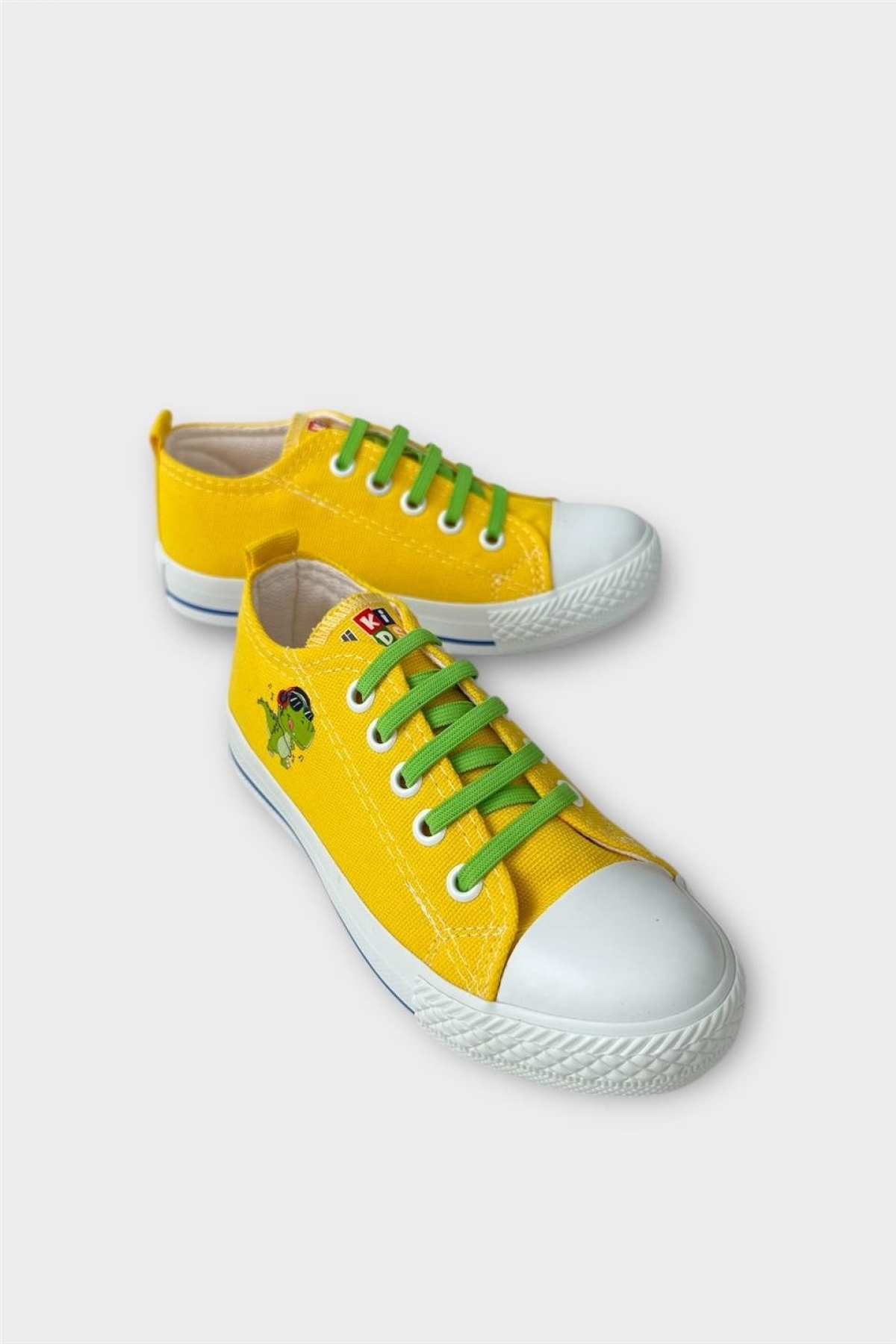 Akıllı Bağcık Günlük Keten Çocuk Spor Ayakkabı SARI - Görsel 3