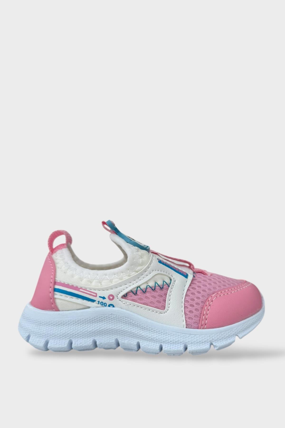 Çocuk Airfile Hafif Taban Kreş Ev Okul Bebe Spor Ayakkabısı BEYAZ - PEMBE - Görsel 2