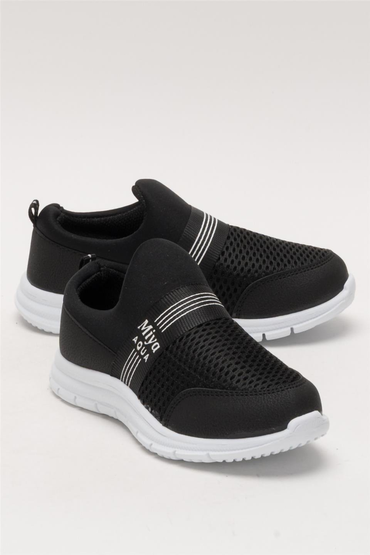 Unisex Lastilkli Hafif Airfle Çocuk Spor Ayakkabı SİYAH - Görsel 3