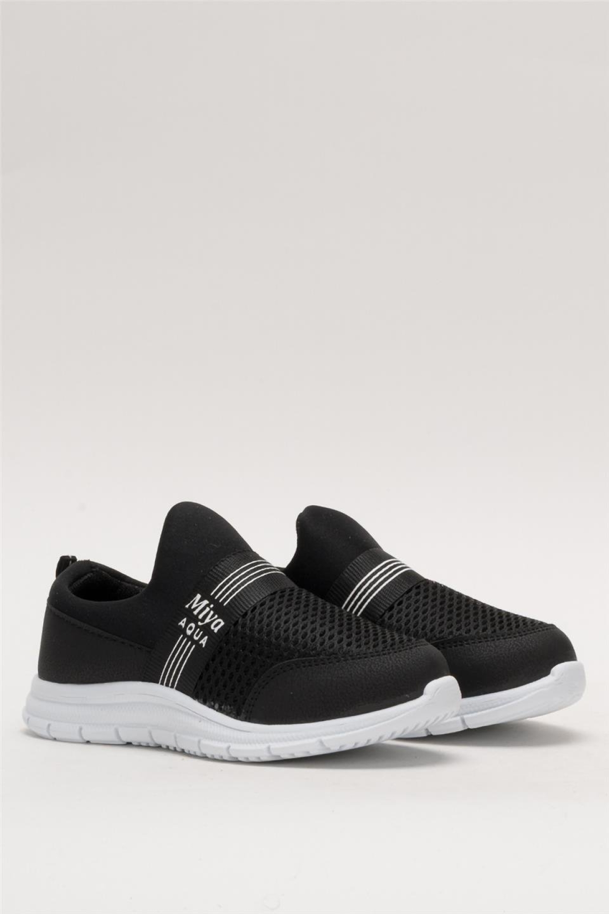 Unisex Lastilkli Hafif Airfle Çocuk Spor Ayakkabı SİYAH - Görsel 4