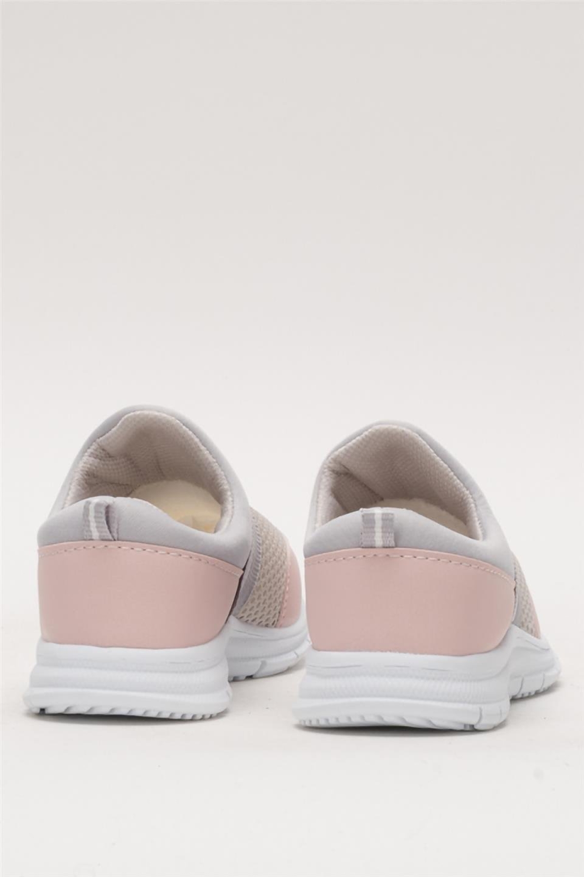Unisex Lastilkli Hafif Airfle Çocuk Spor Ayakkabı GRİ - PUDRA - Görsel 5