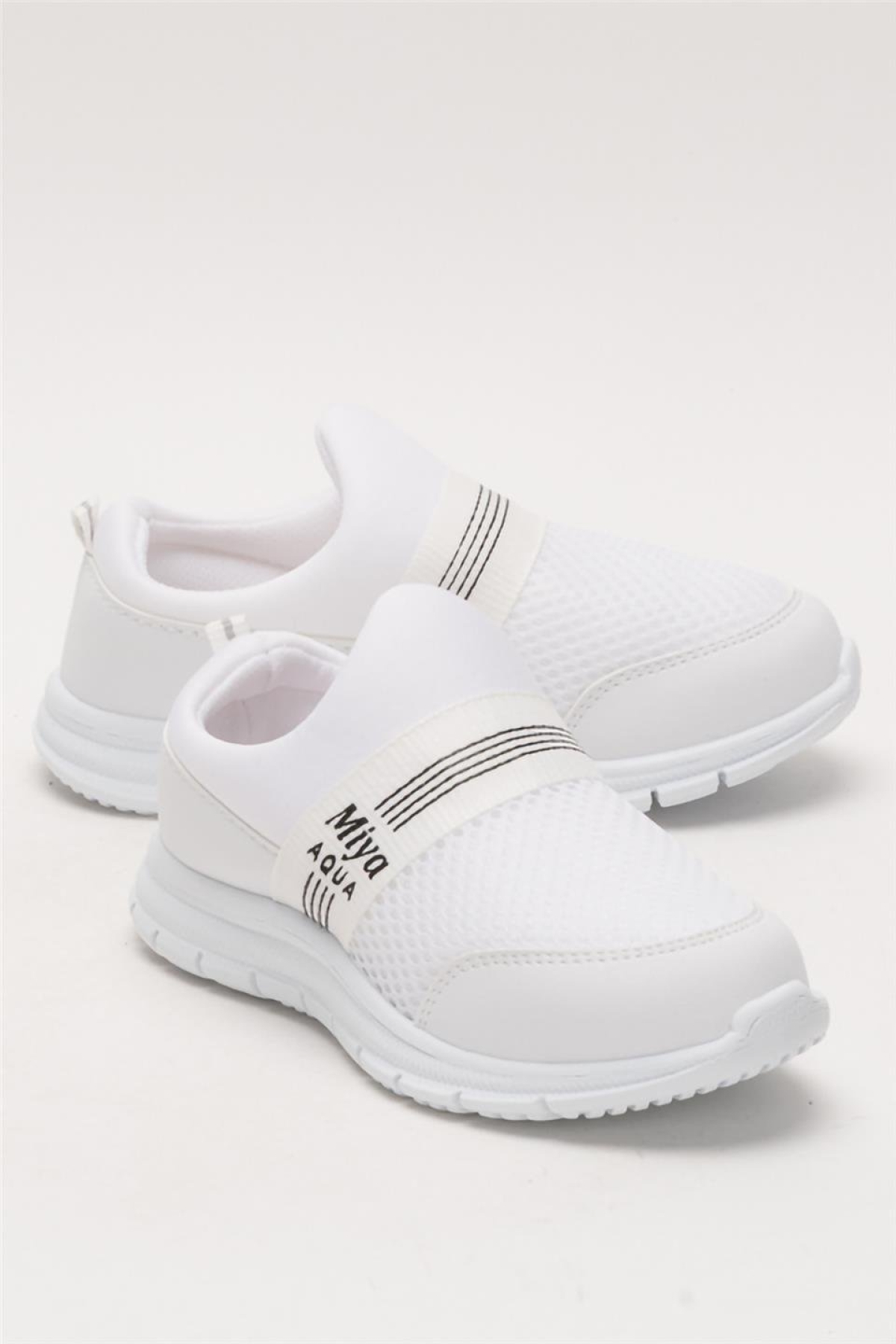 Unisex Lastilkli Hafif Airfle Çocuk Spor Ayakkabı BEYAZ - Görsel 3