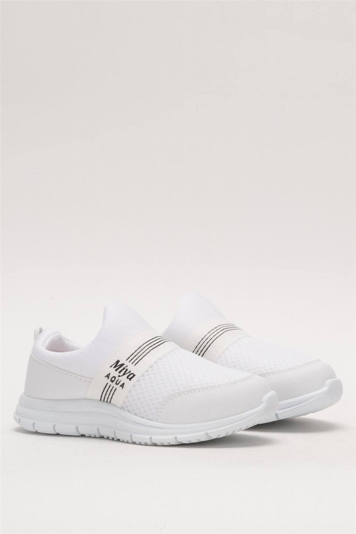 Unisex Lastilkli Hafif Airfle Çocuk Spor Ayakkabı BEYAZ - Görsel 4