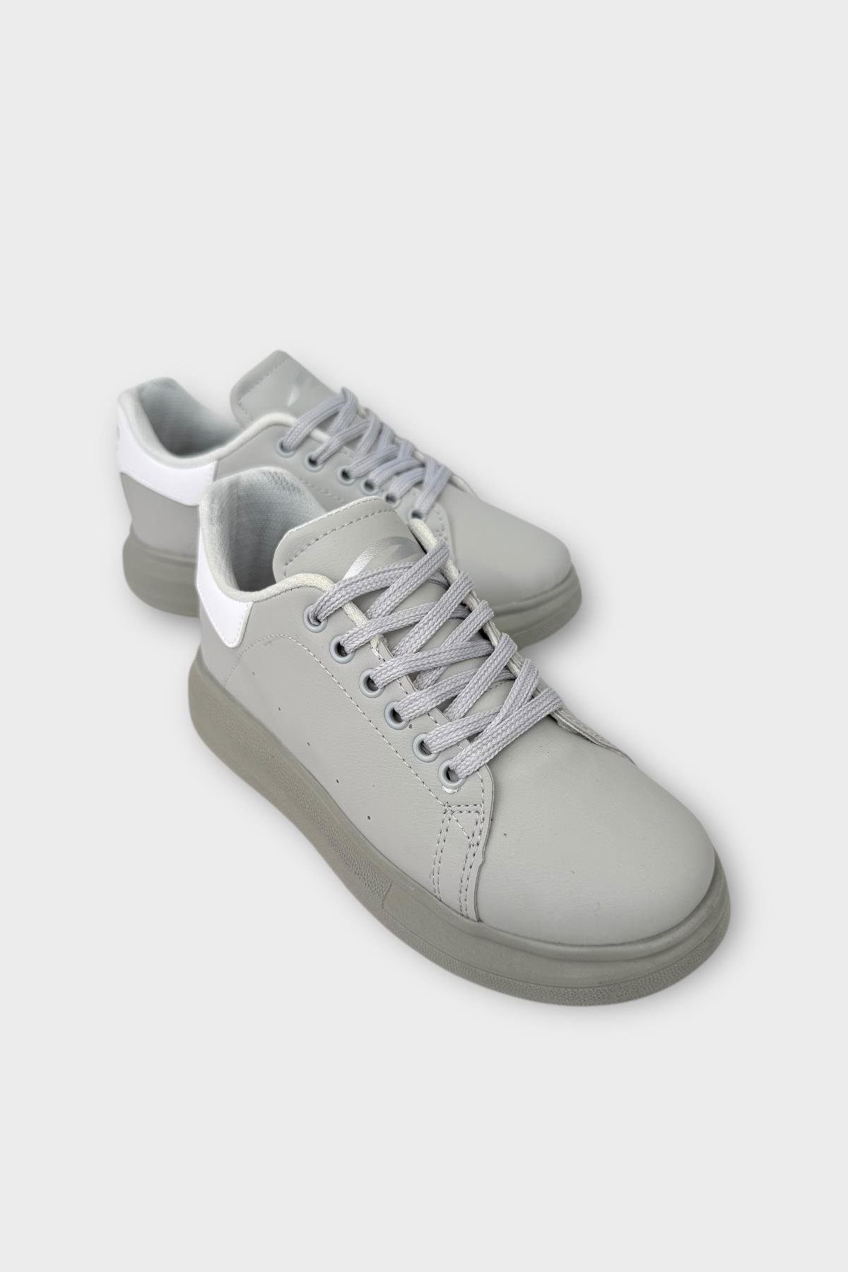 Çocuk Bağcıklı Anatomik Comfort Taban Spor Ayakkabı GRİ - Görsel 3