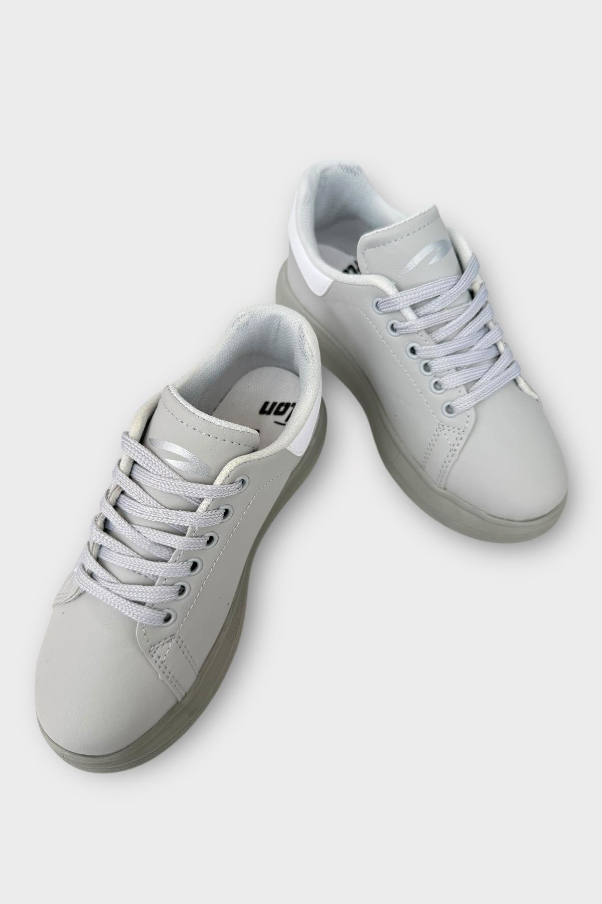 Çocuk Bağcıklı Anatomik Comfort Taban Spor Ayakkabı GRİ - Görsel 4