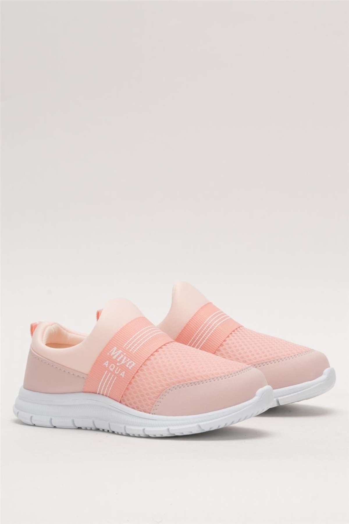 Unisex Lastilkli Hafif Airfle Çocuk Spor Ayakkabı PUDRA - Görsel 4