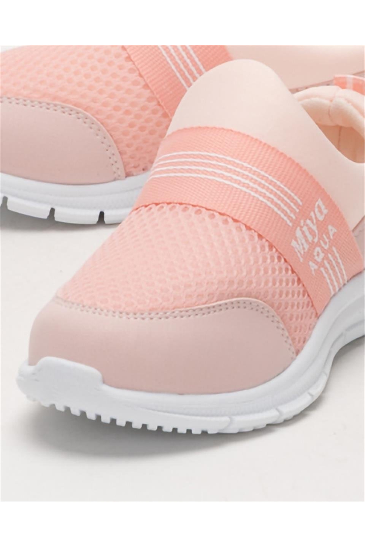 Unisex Lastilkli Hafif Airfle Çocuk Spor Ayakkabı PUDRA - Görsel 6