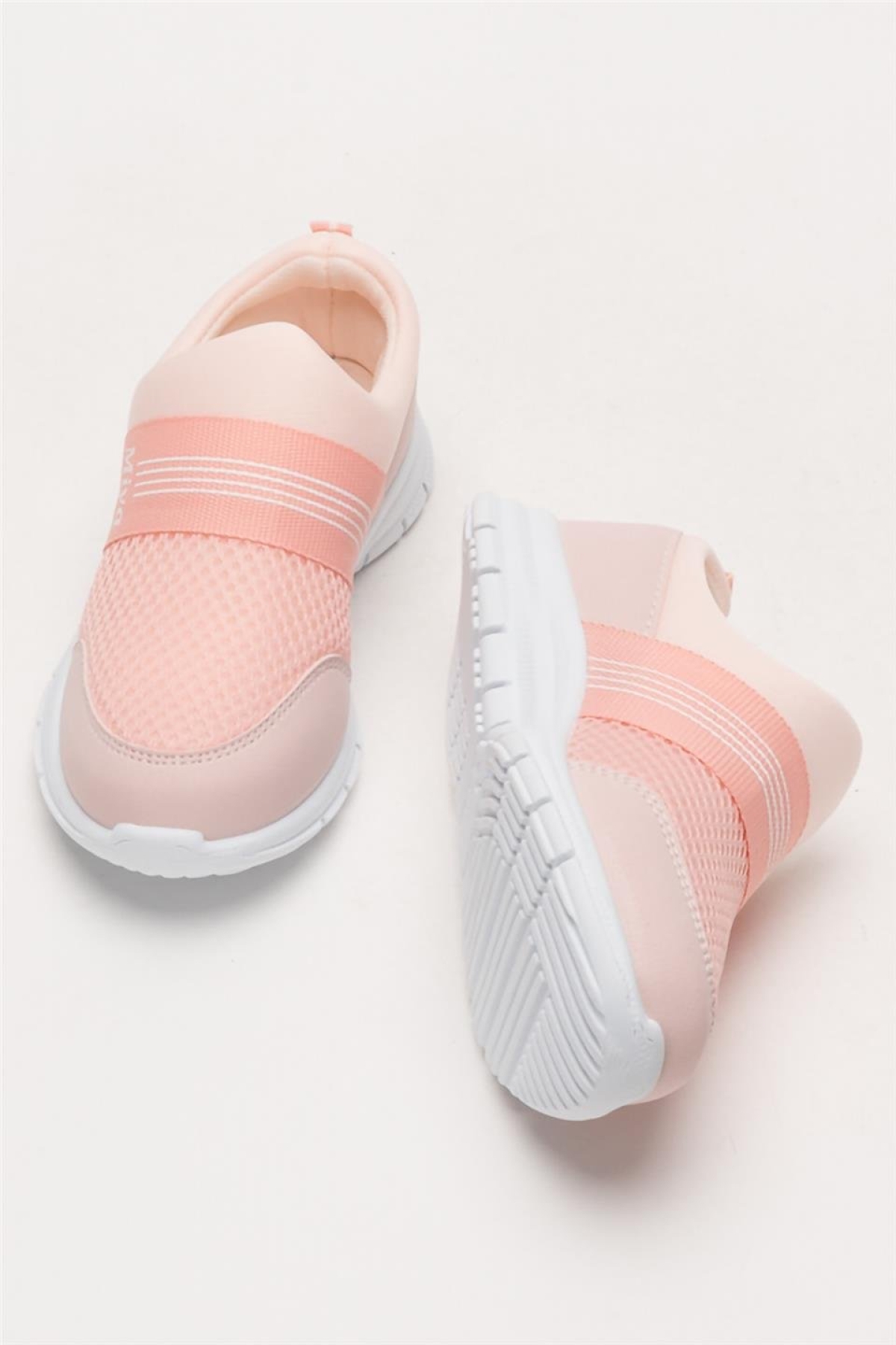 Unisex Lastilkli Hafif Airfle Çocuk Spor Ayakkabı PUDRA - Görsel 8