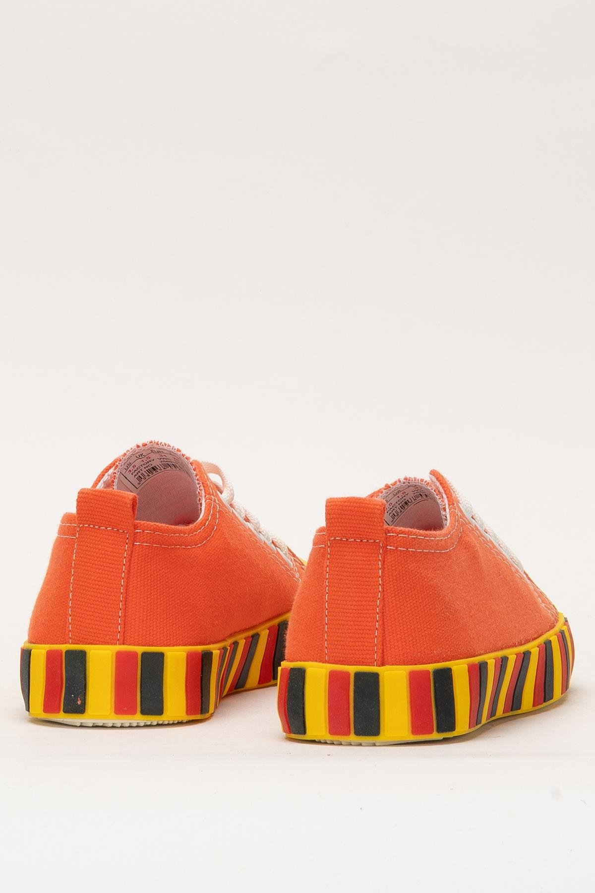 Unisex Çocuk Keten Kısa Convers Modeli Bağcıklı Spor Ayakkabı TURUNCU - Görsel 5