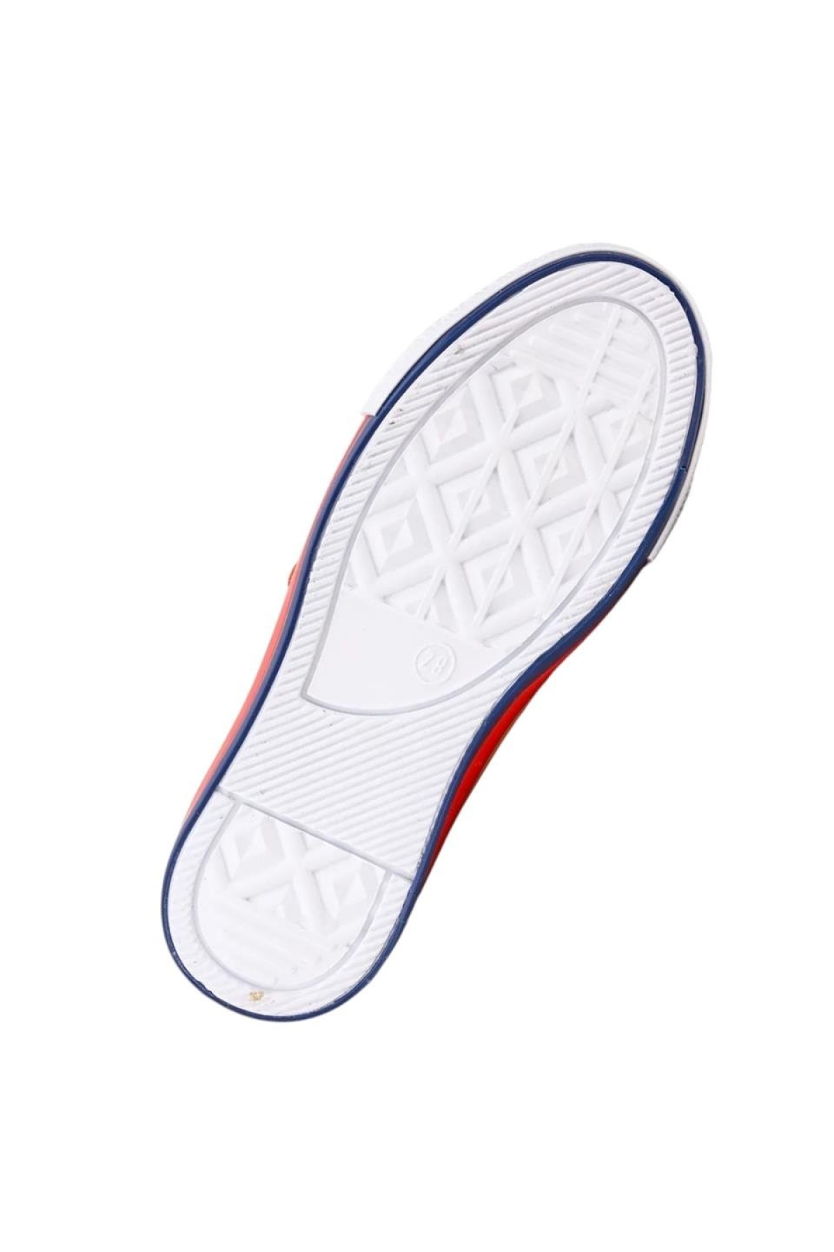 Unisex Çocuk Keten Kısa Convers Modeli Cırtlı Sneaker Spor Ayakkabı (26-30) TURUNCU - BEYAZ - Görsel 4