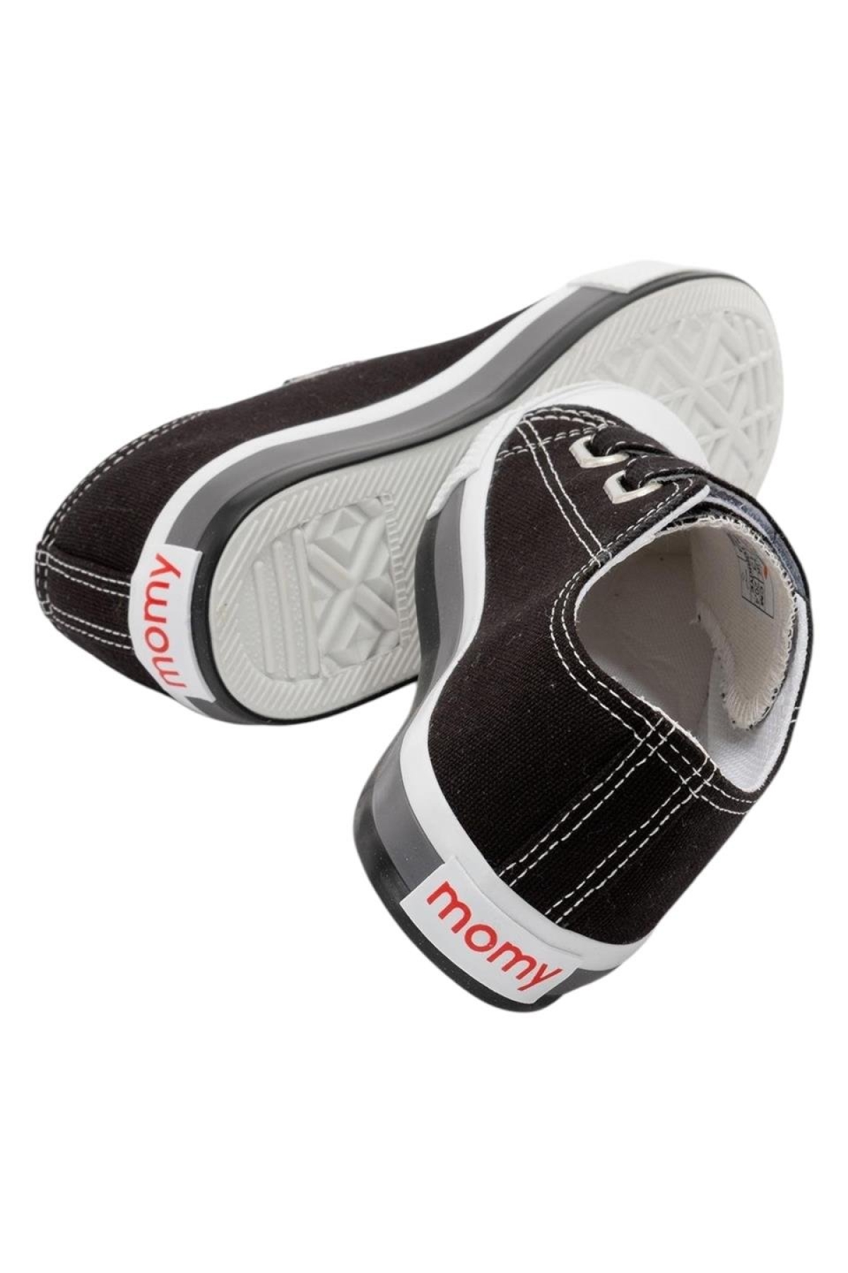 Unisex Çocuk Keten Kısa Convers Modeli Cırtlı Sneaker Spor Ayakkabı (26-30) SİYAH - Görsel 5