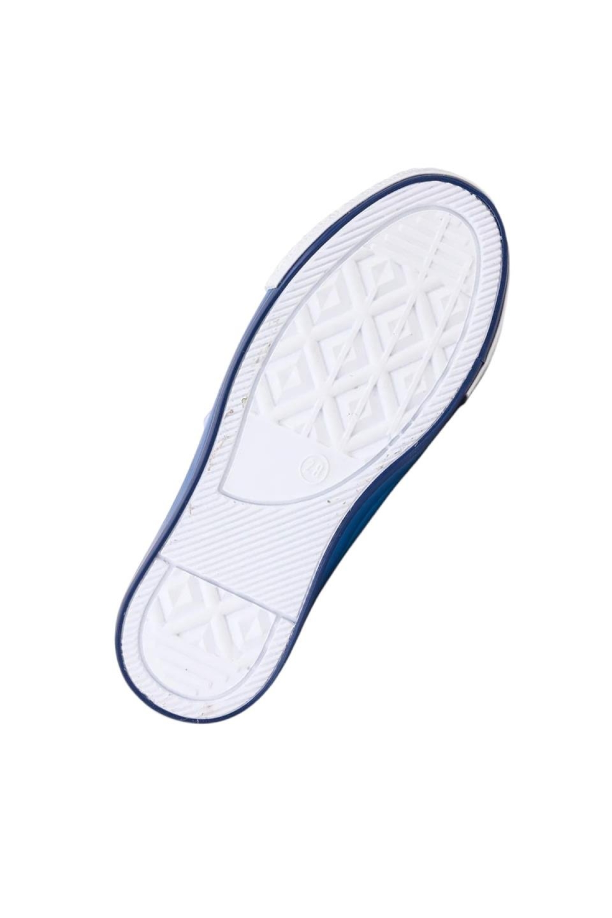 Unisex Çocuk Keten Kısa Convers Modeli Cırtlı Sneaker Spor Ayakkabı (26-30) MAVİ - Görsel 4