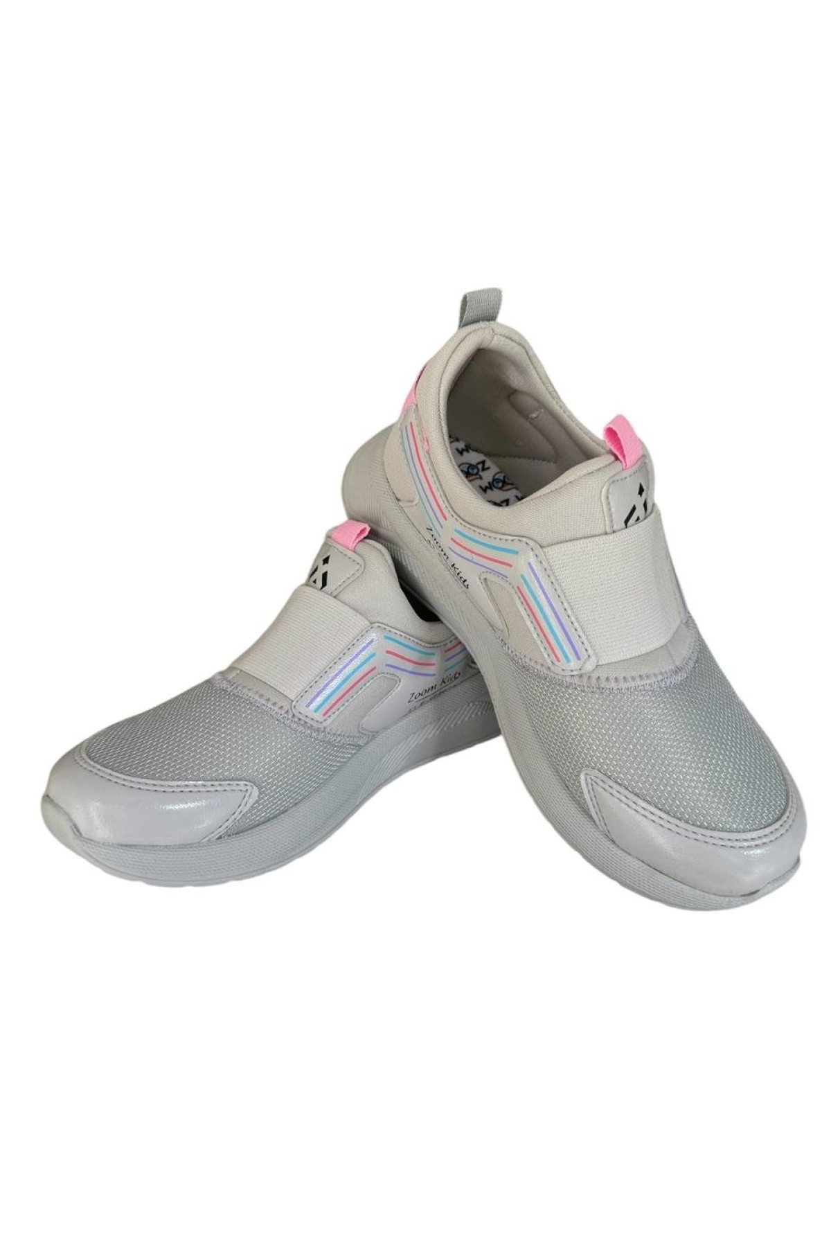 Çocuk Lastikli Spor Ayakkabı GRİ-PEMBE - Görsel 4
