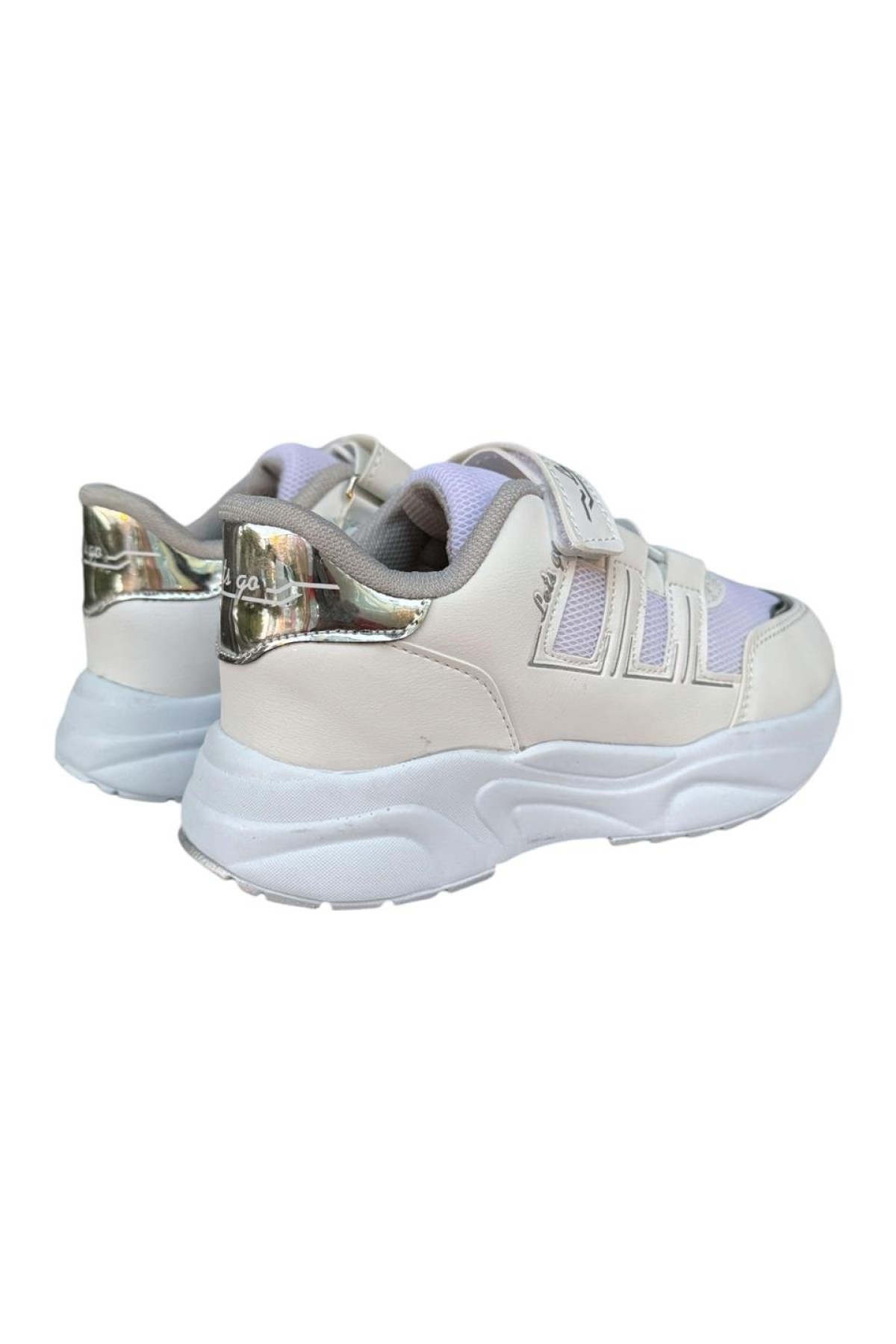 Çocuk Akıllı Bağcık Cırtlı Spor Ayakkabı BEYAZ - GÜMÜŞ - Görsel 5