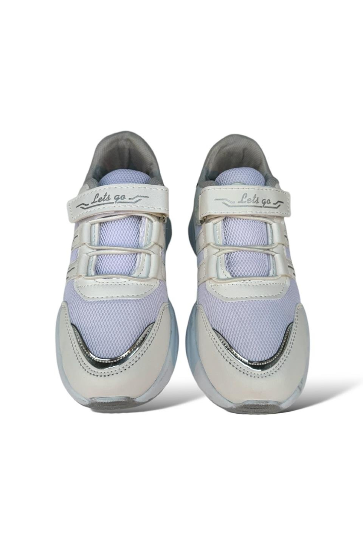 Çocuk Akıllı Bağcık Cırtlı Spor Ayakkabı BEYAZ - GÜMÜŞ - Görsel 7