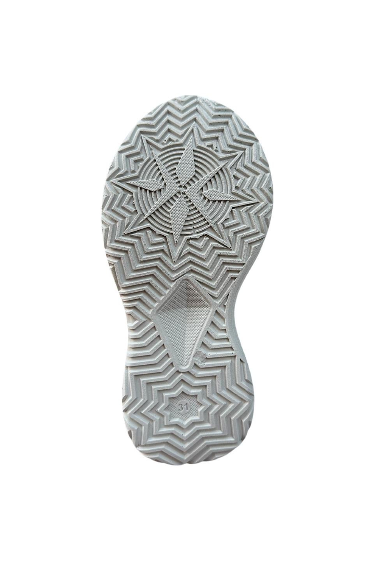 Çocuk Örgülü Bağcıklı Cırtlı Spor Ayakkabı BEYAZ - Görsel 7