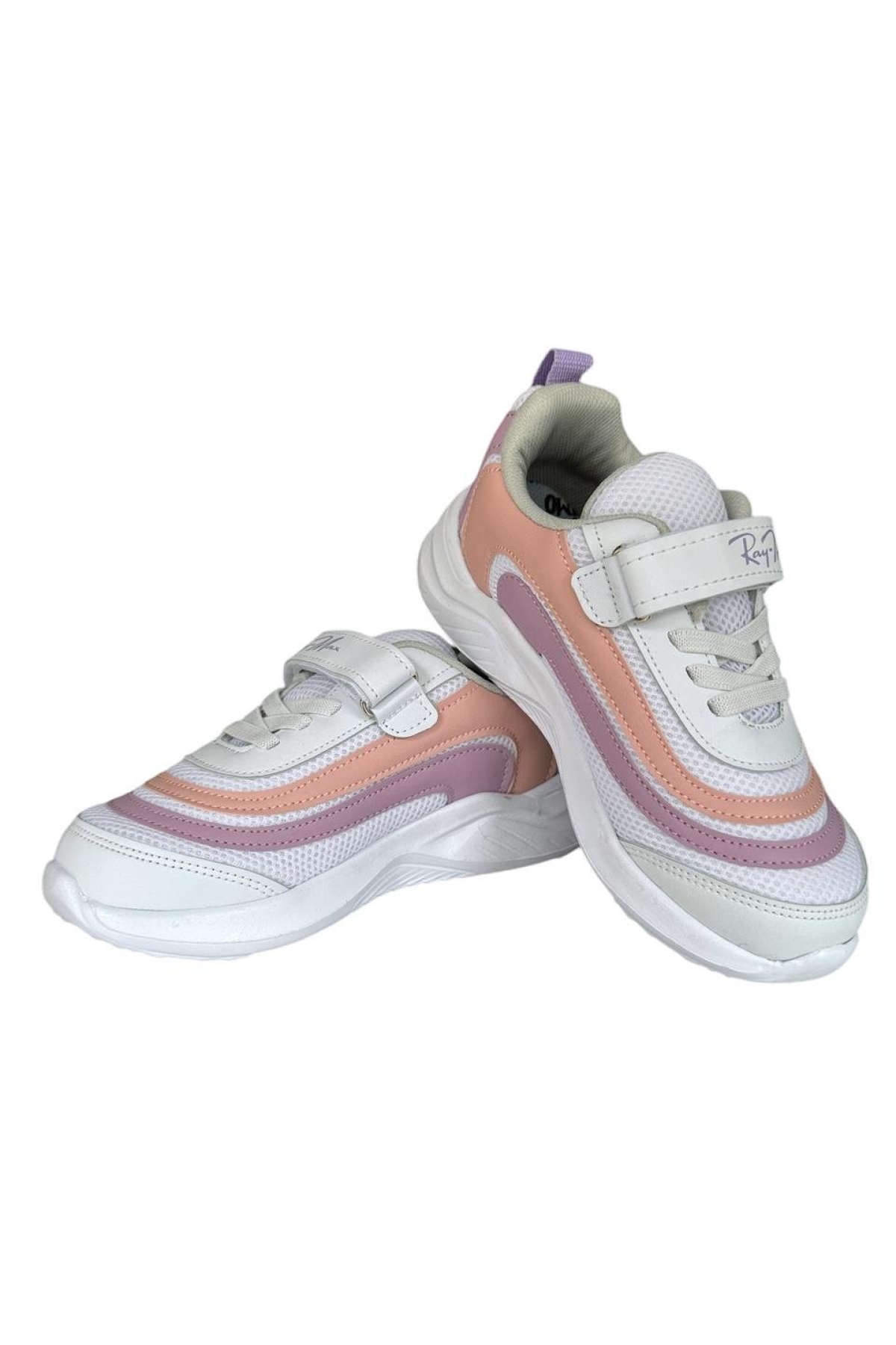 Çocuk Bağcıklı Cırtlı Spor Ayakkabı BEYAZ - LİLA - Görsel 6
