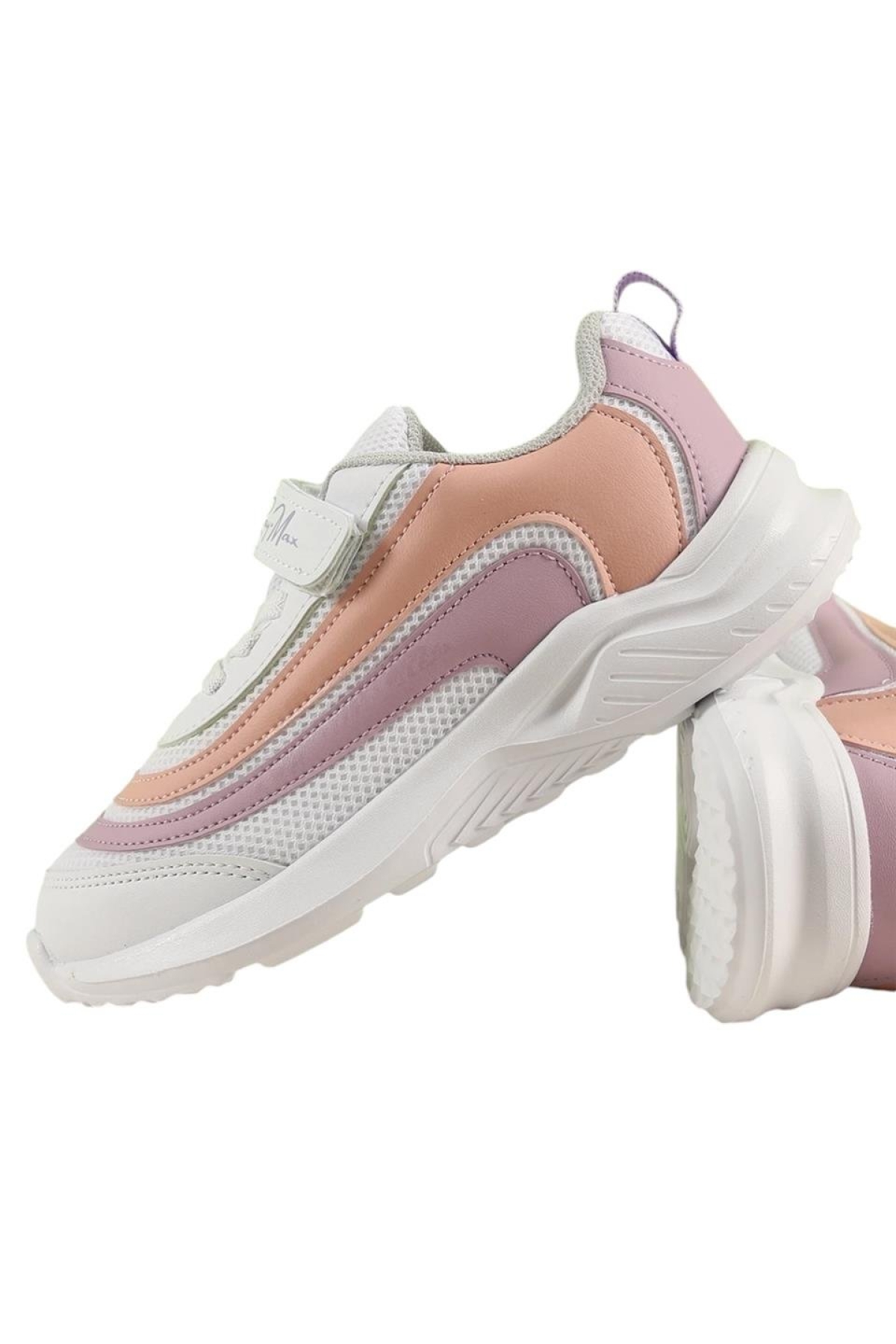 Çocuk Bağcıklı Cırtlı Spor Ayakkabı BEYAZ - LİLA - Görsel 7
