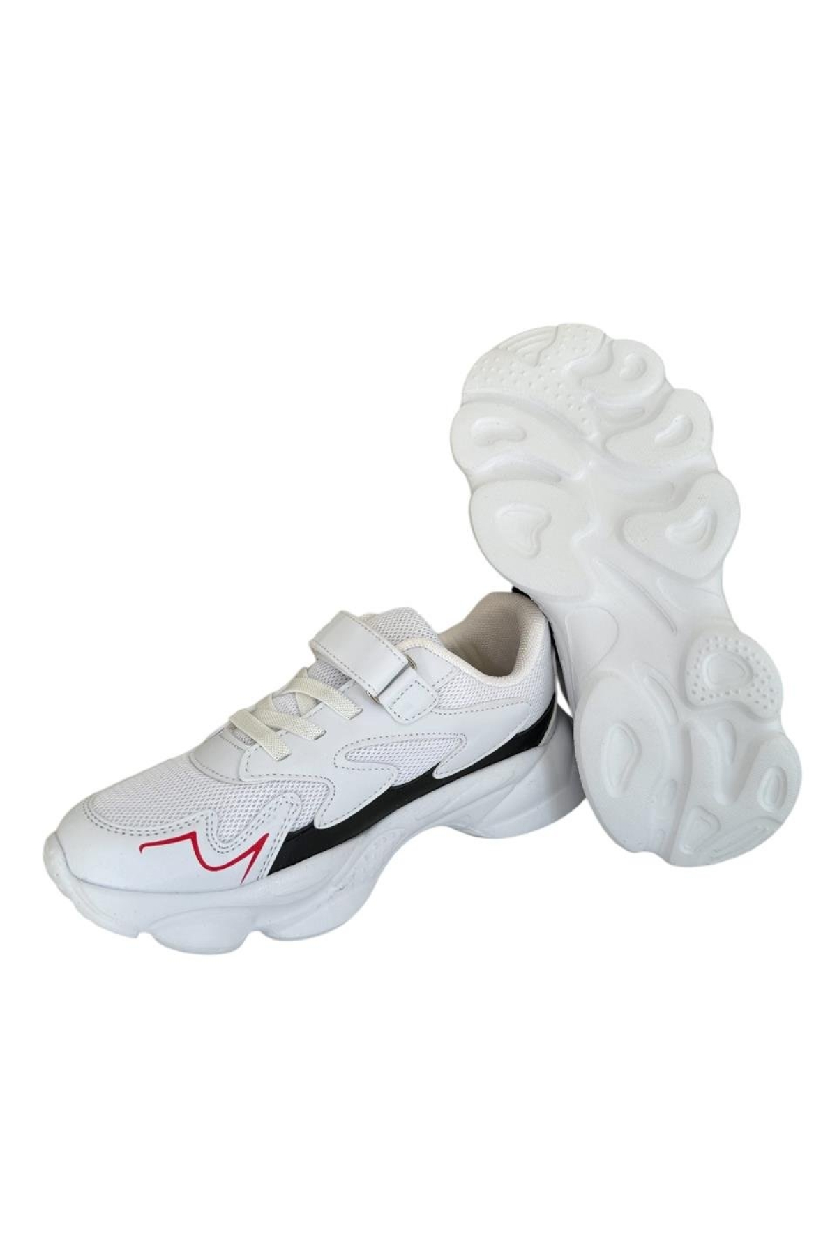 Çocuk Bağcıklı Cırtlı Spor Ayakkabı BEYAZ - Görsel 4