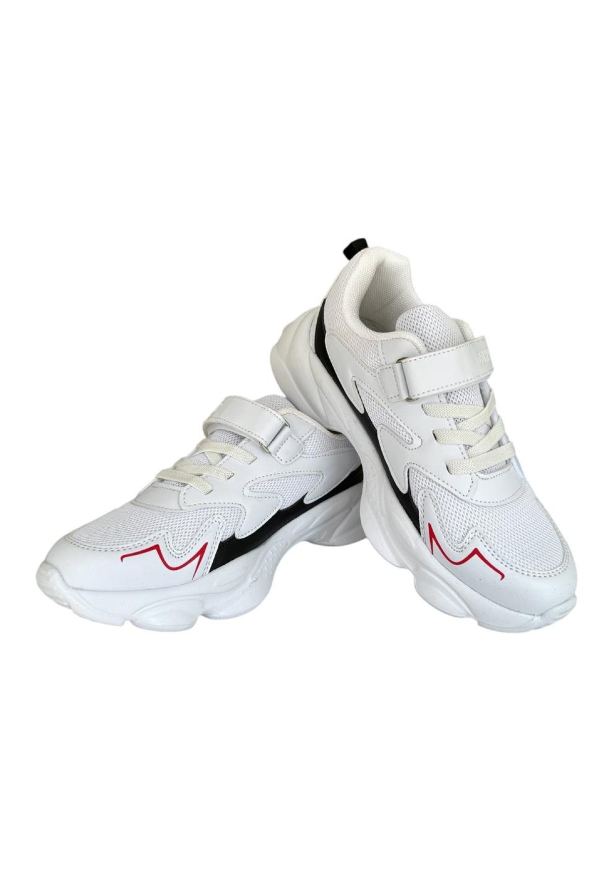 Çocuk Bağcıklı Cırtlı Spor Ayakkabı BEYAZ - Görsel 6