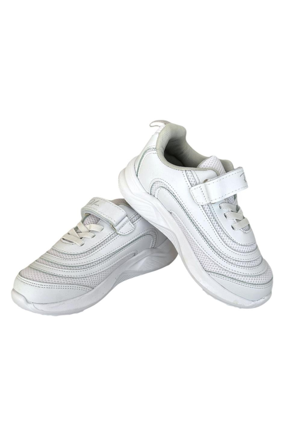 Çocuk Bağcıklı Cırtlı Spor Ayakkabı BEYAZ - Görsel 6