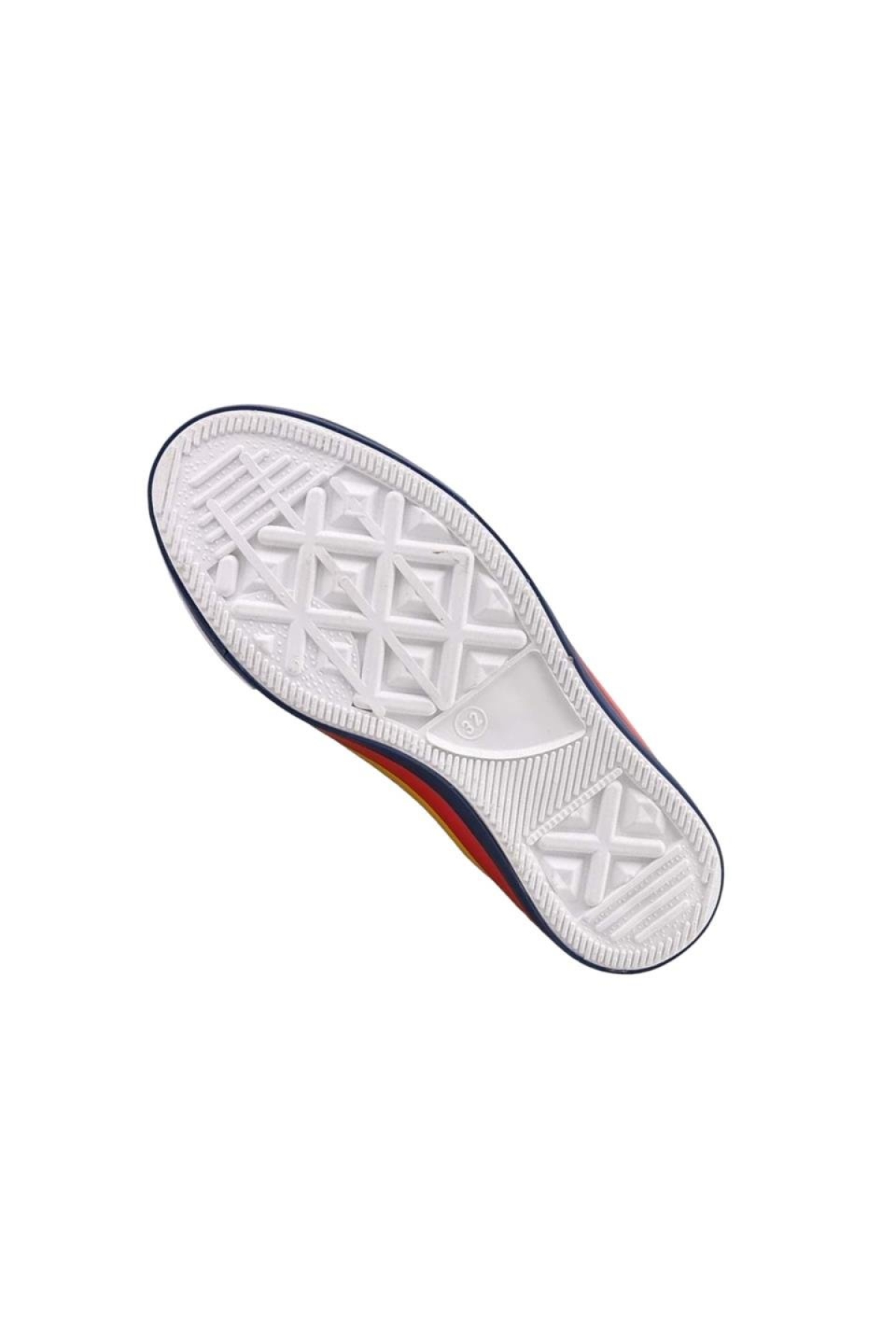 Unisex Erkek Kız Çocuk Keten Kısa Convers Modeli Bağcıklı Spor Ayakkabı KIRMIZI - Görsel 7