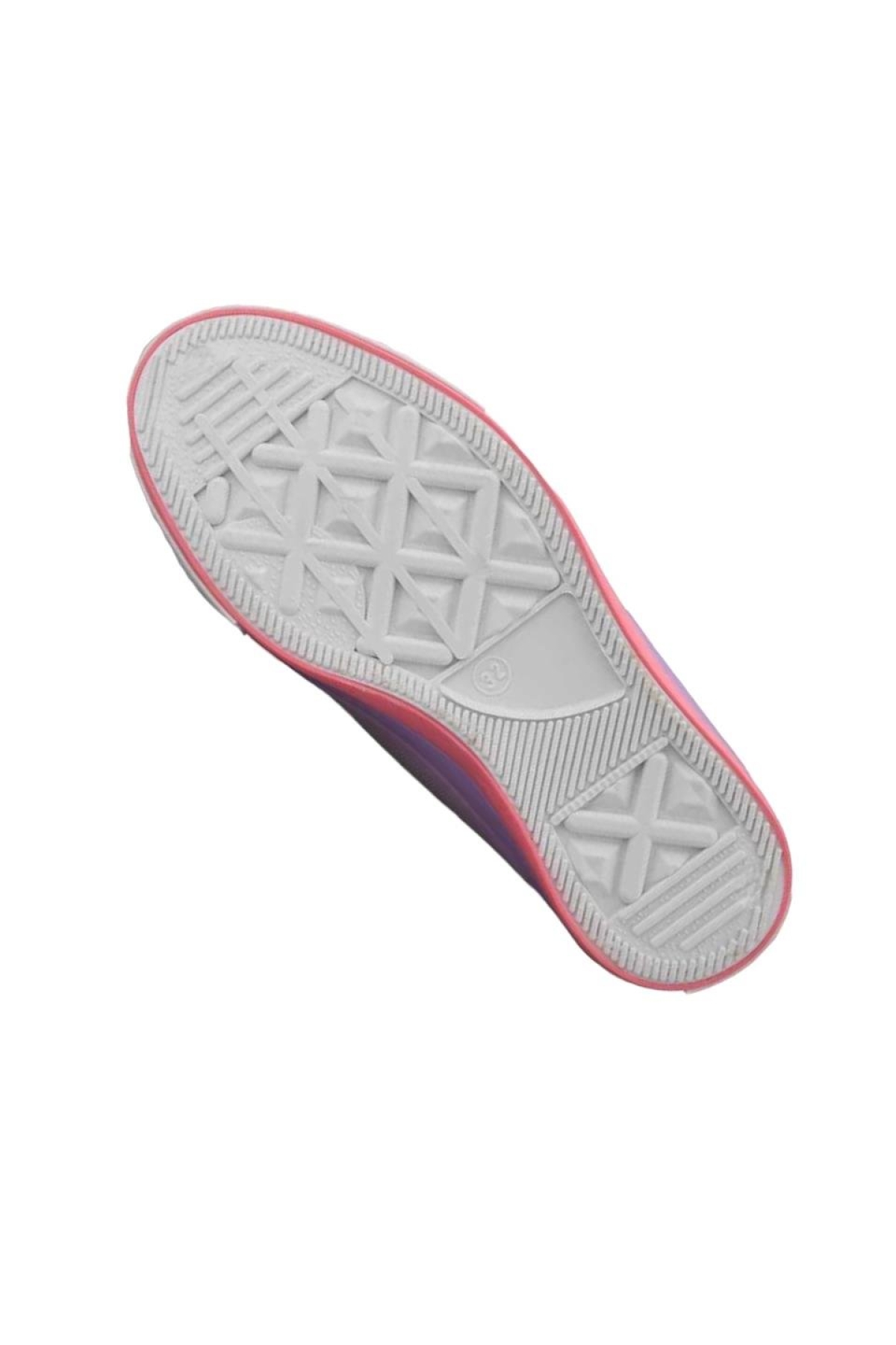 Unisex Erkek Kız Çocuk Keten Kısa Convers Modeli Bağcıklı Spor Ayakkabı Lila - Görsel 5