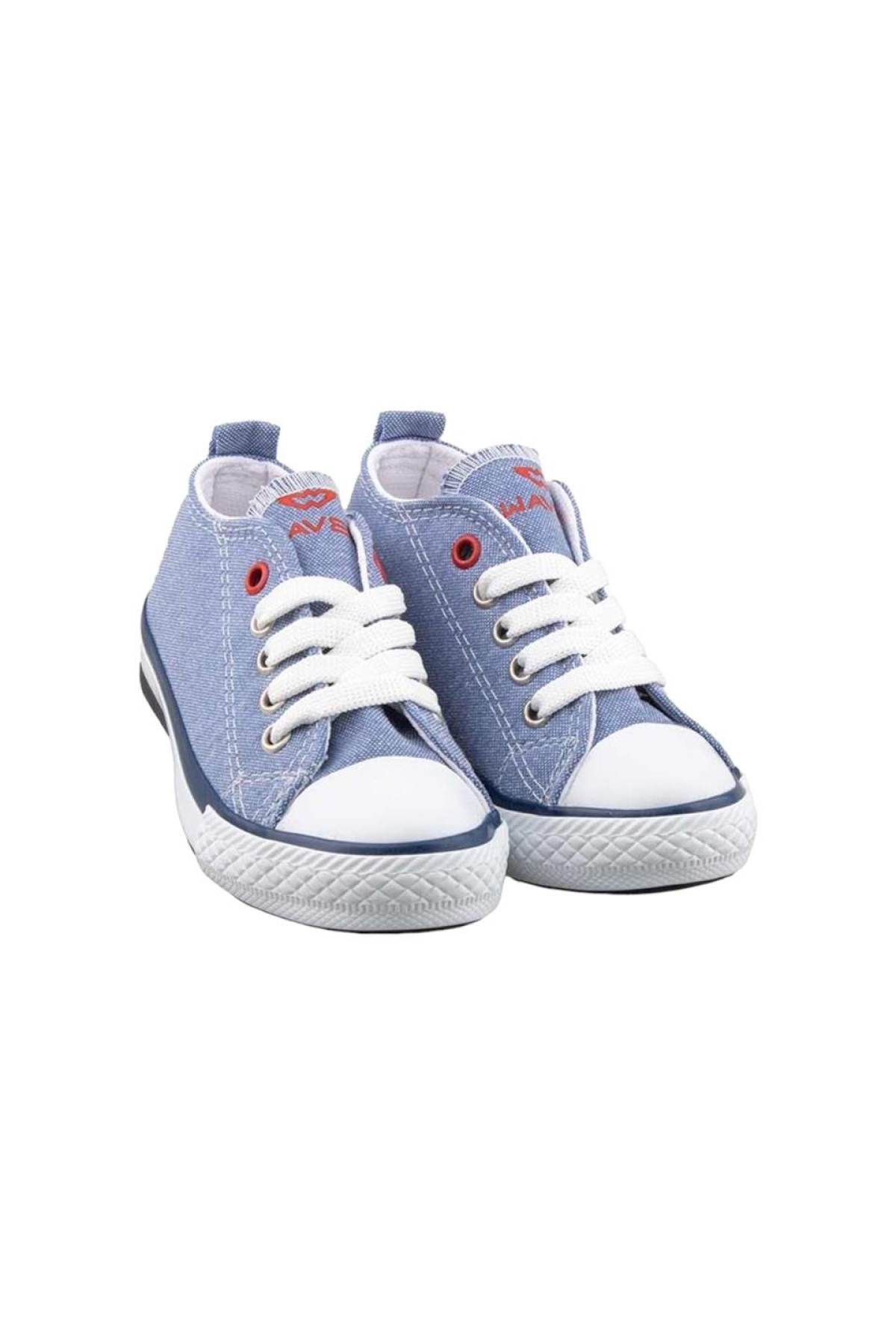 Unisex Erkek Kız Çocuk Keten Kısa Convers Modeli Bağcıklı Spor Ayakkabı MAVİ - Görsel 5