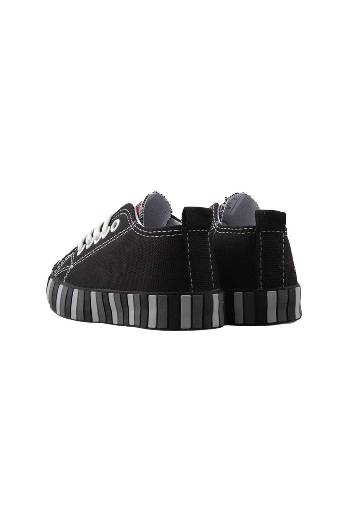 Unisex Çocuk Keten Kısa Convers Modeli Bağcıklı Spor Ayakkabı SİYAH - Görsel 4