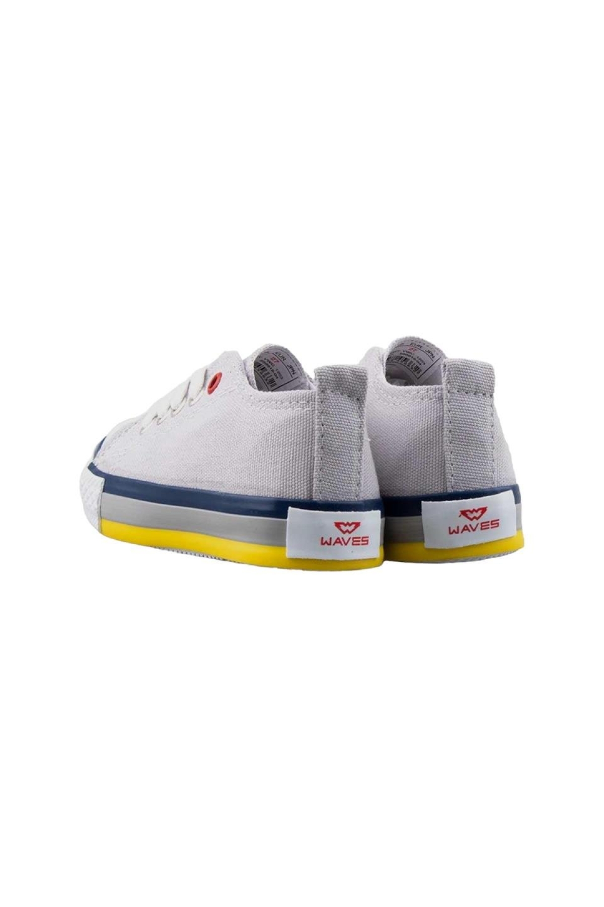 Unisex Erkek Kız Çocuk Keten Kısa Convers Modeli Bağcıklı Spor Ayakkabı GRİ - Görsel 4