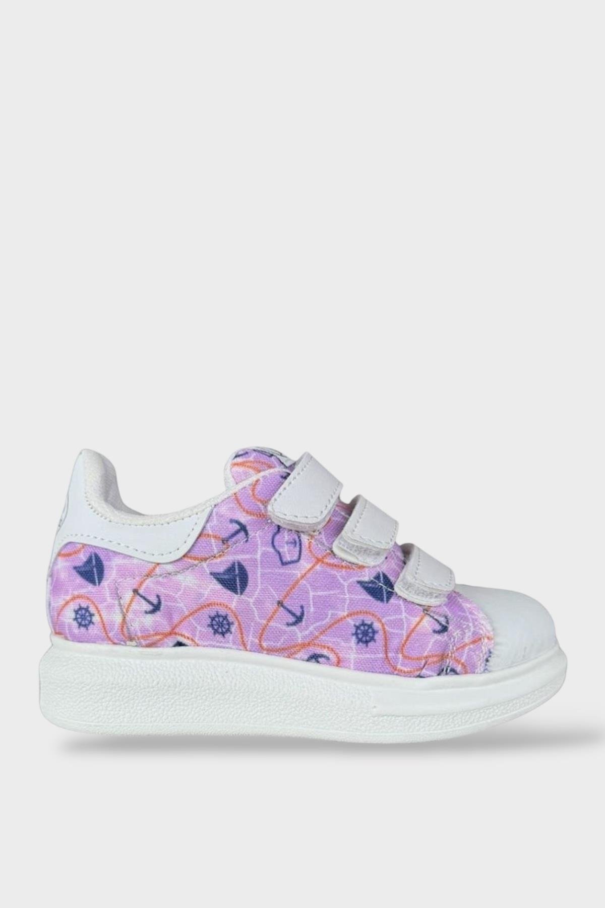 Keten Çocuk Spor Ayakkabı Lila-Beyaz - Görsel 2