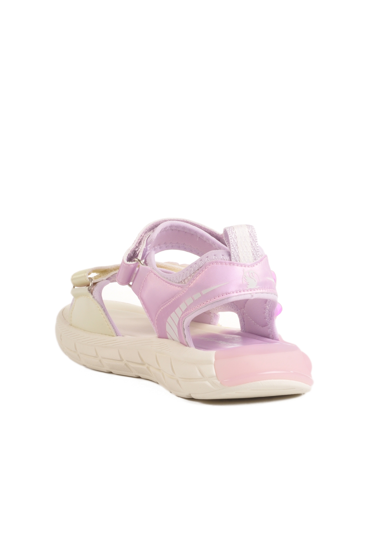 Lila Cırtlı Kız Çocuk Düz Sandalet - Görsel 5