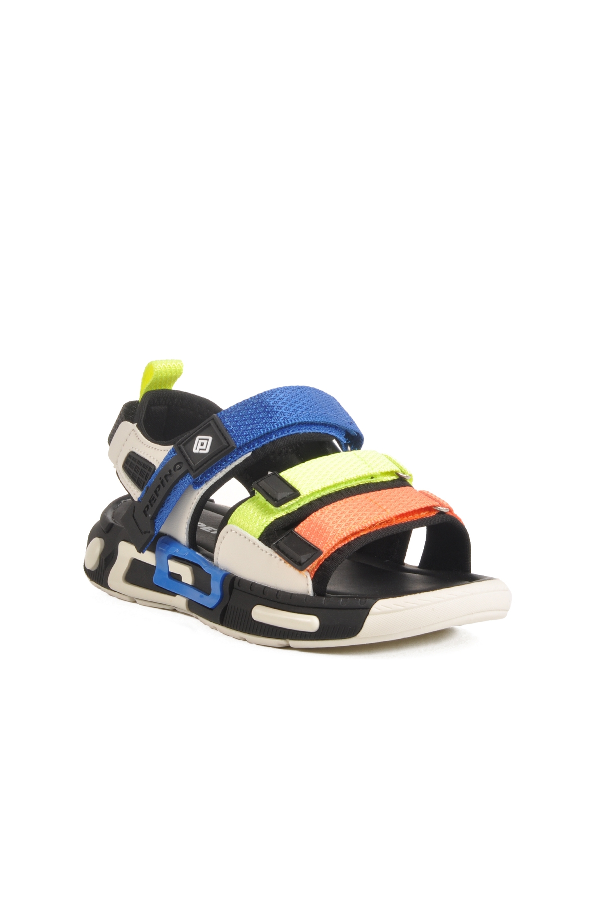 Siyah Cırtlı Erkek Çocuk Düz Sandalet - Görsel 4