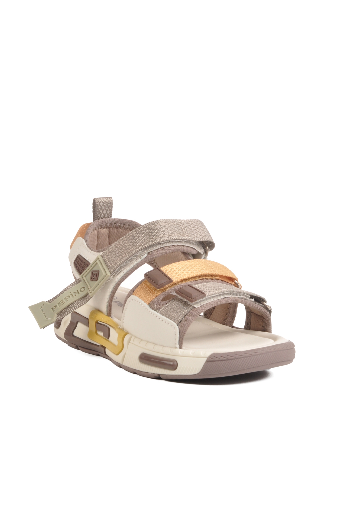 Krem Cırtlı Erkek Çocuk Düz Sandalet - Görsel 4