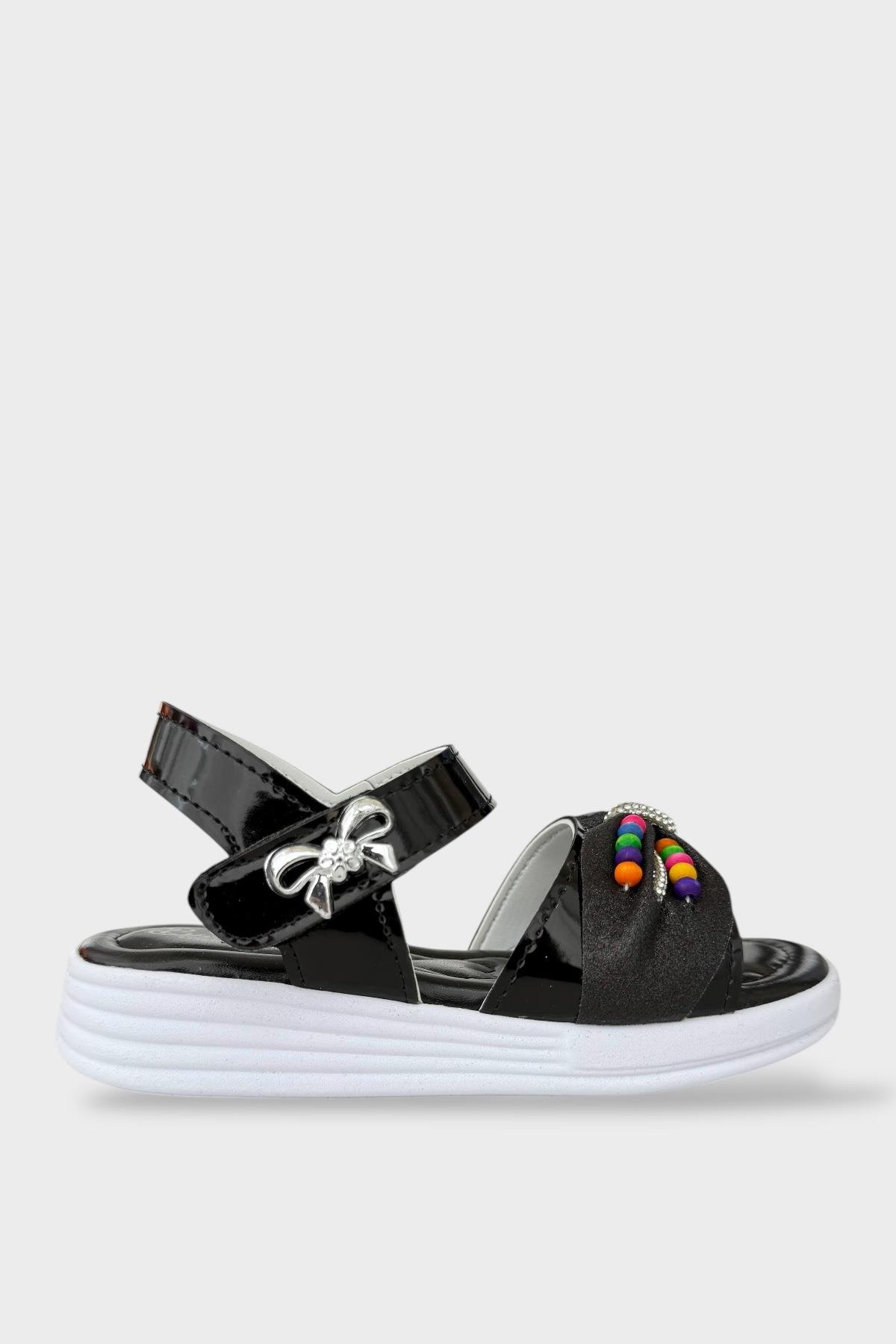 Kız Çocuk Yazlık Düğün Tören Şık Sandalet Ayakkabı SİYAH - Görsel 2