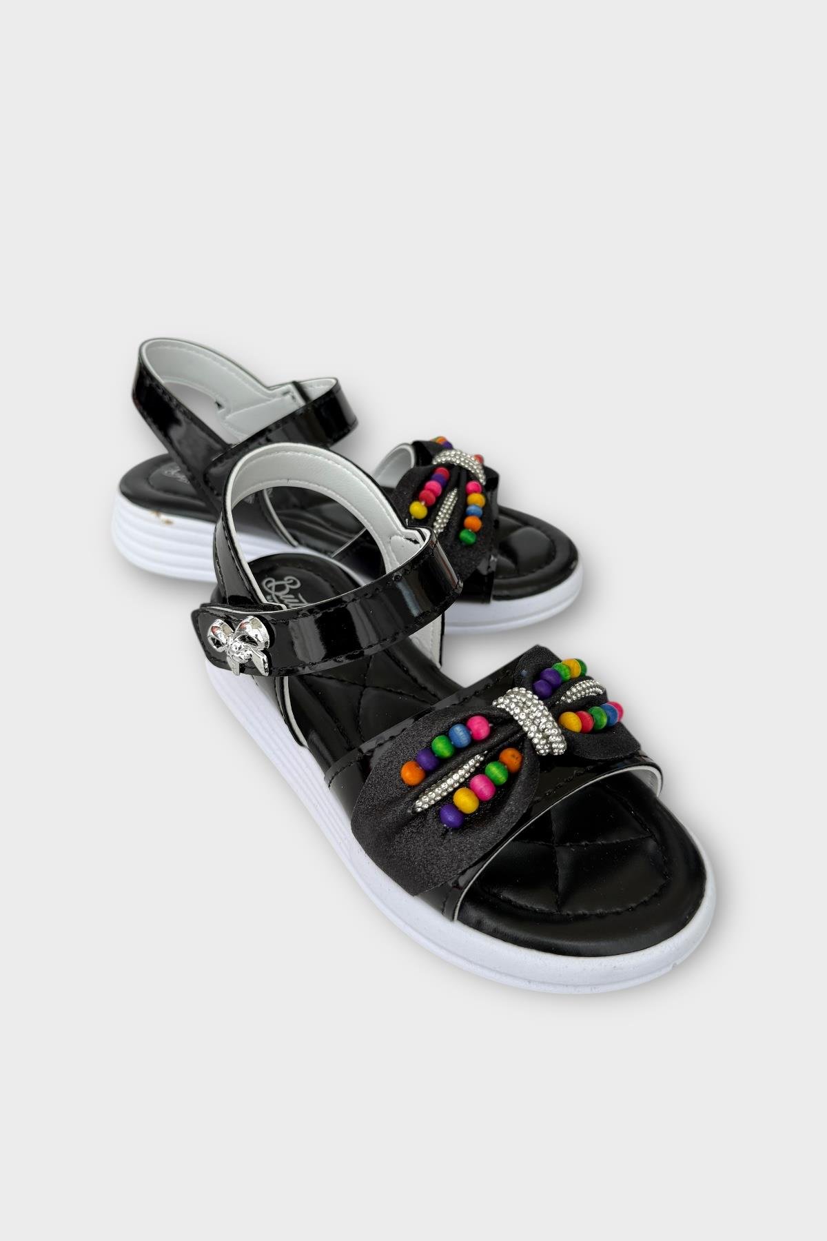 Kız Çocuk Yazlık Düğün Tören Şık Sandalet Ayakkabı SİYAH - Görsel 3