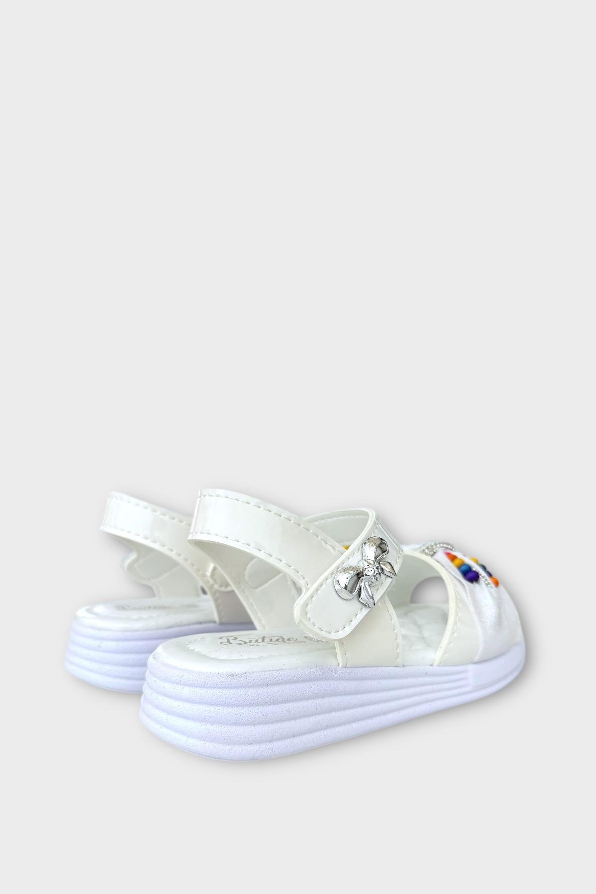 Kız Çocuk Yazlık Düğün Tören Şık Sandalet Ayakkabı BEYAZ - Görsel 6