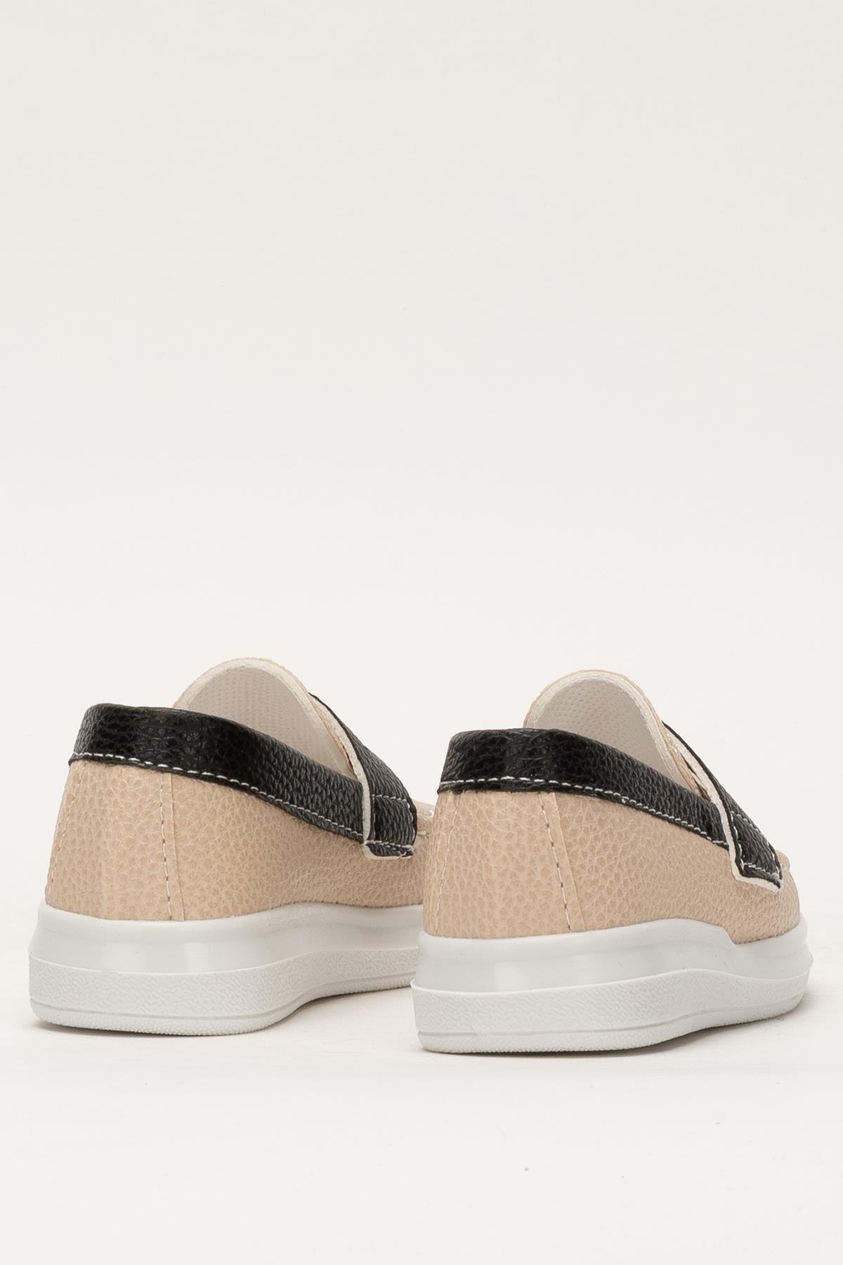 Erkek Okul Tören Düğün Sünnet Çocuk Ayakkabısı BEJ - LACİVERT - Görsel 5