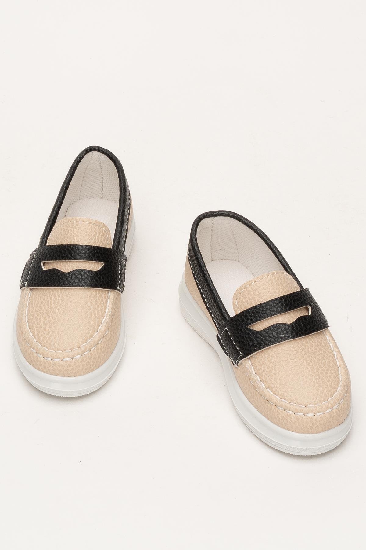 Erkek Okul Tören Düğün Sünnet Çocuk Ayakkabısı BEJ - LACİVERT - Görsel 7