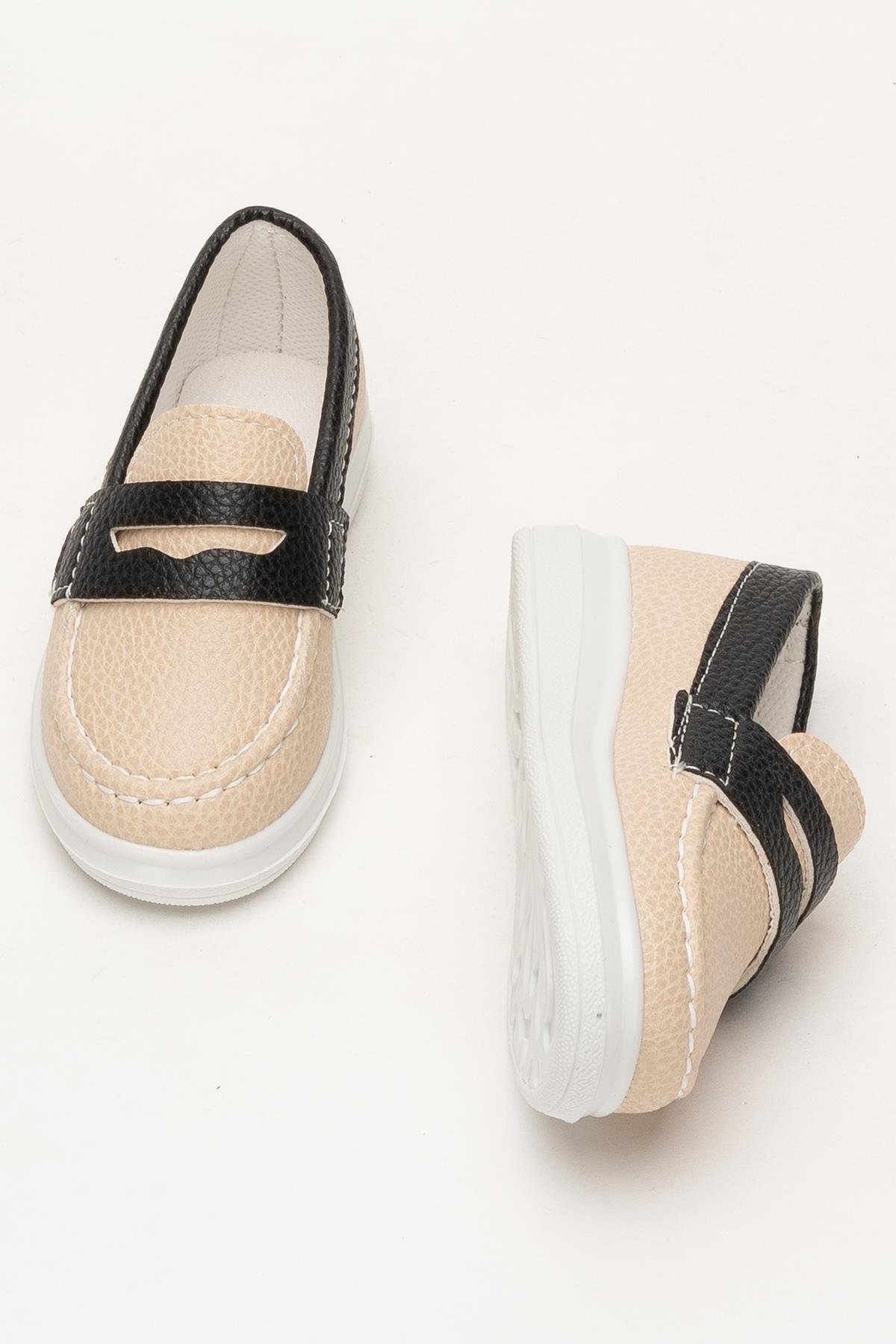 Erkek Okul Tören Düğün Sünnet Çocuk Ayakkabısı BEJ - LACİVERT - Görsel 8