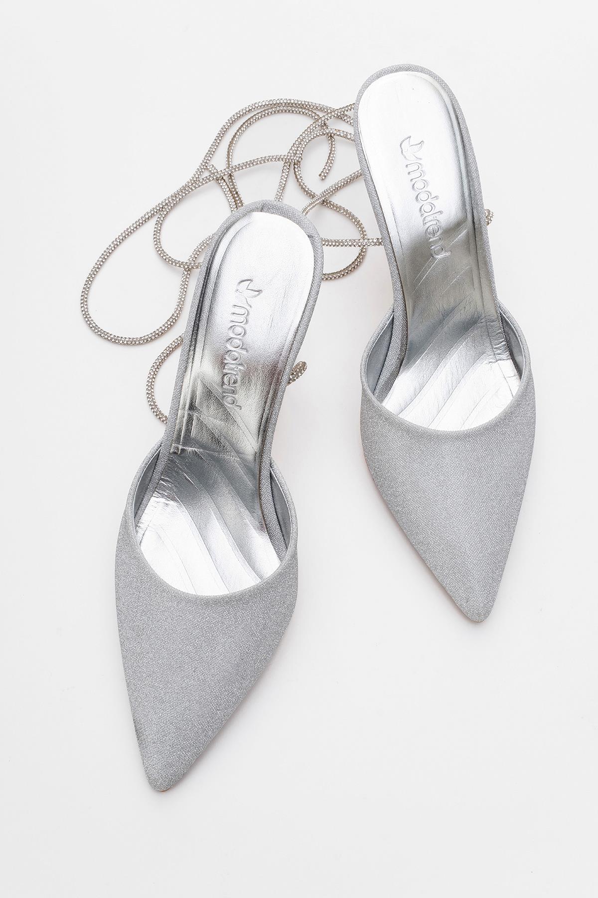 Kadın Topuklu Ayakkabı GÜMÜŞ KUMSİM - Görsel 6