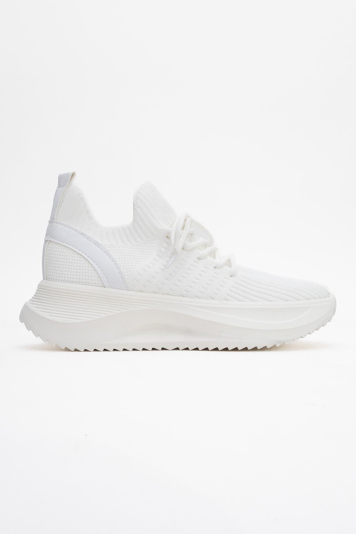 Bağcıklı Kadın Spor Ayakkabı BEYAZ - Görsel 3