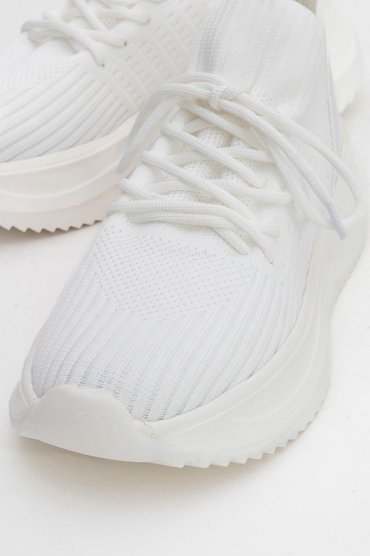 Bağcıklı Kadın Spor Ayakkabı BEYAZ - Görsel 4