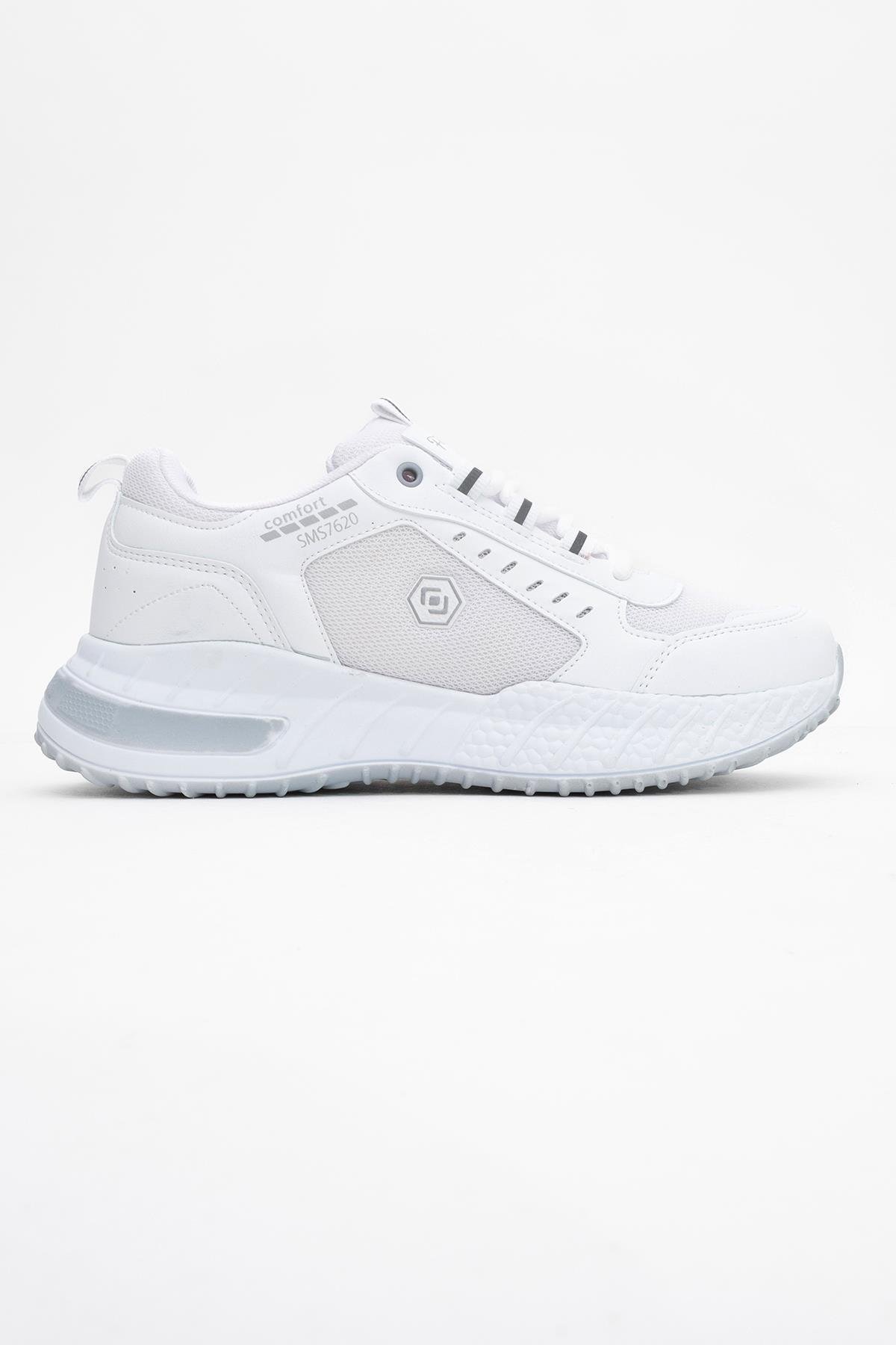 Kadın Bağcıklı Anorak Spor Ayakkabı BEYAZ GRİ - Görsel 3